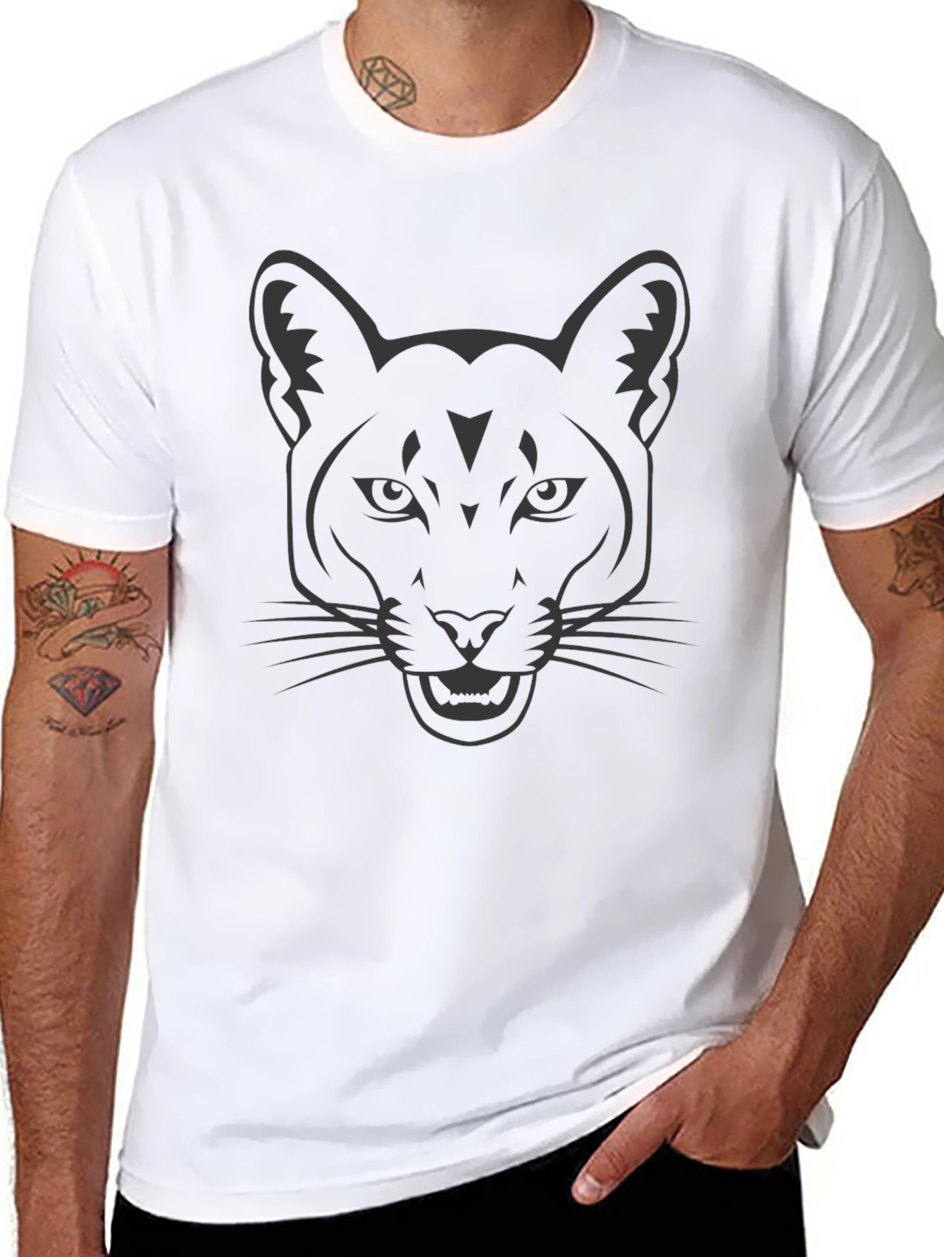 Cool Cat Graphic Tee - Mens Black T-Shirt