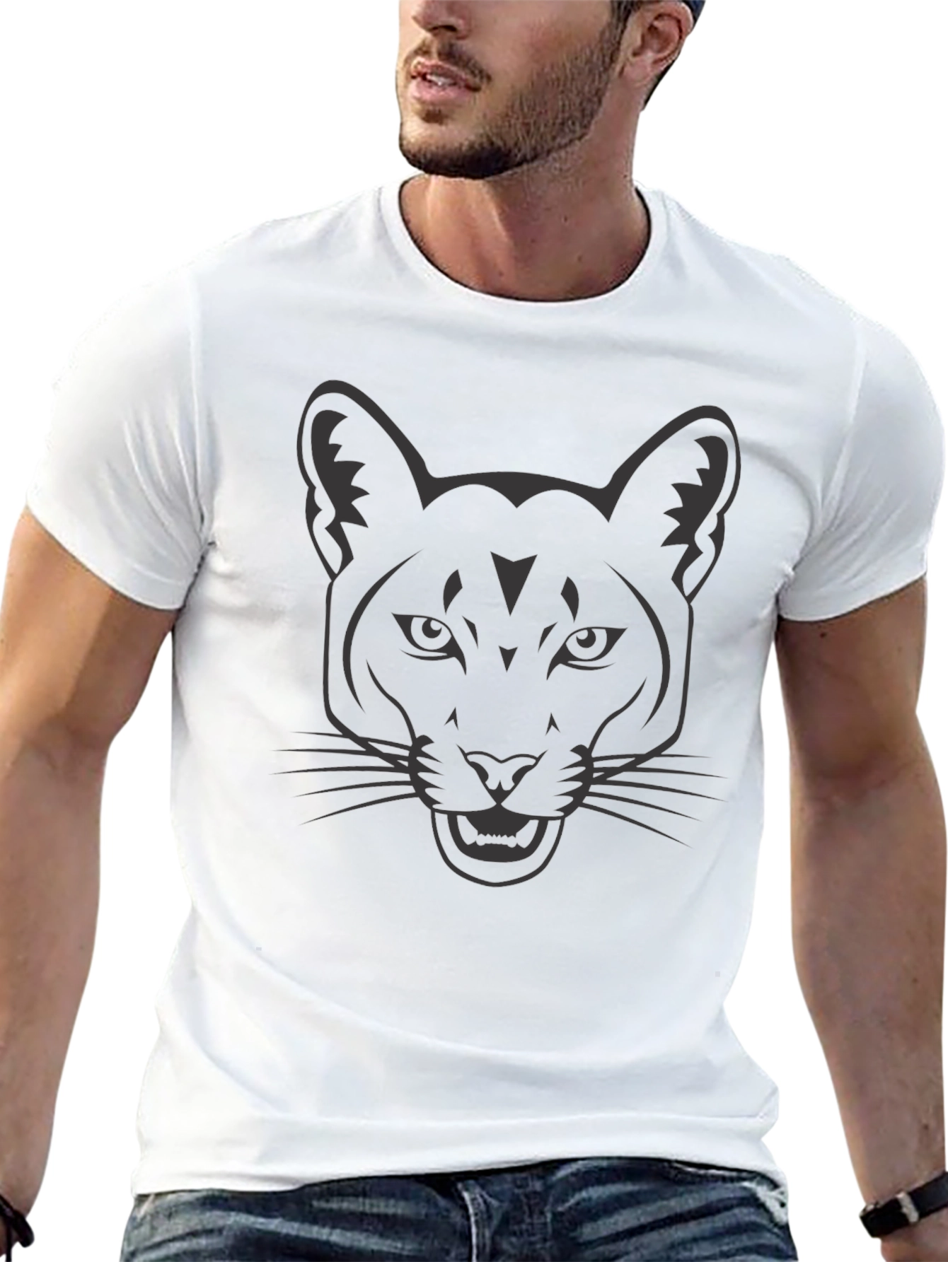 Cool Cat Graphic Tee - Mens Black T-Shirt