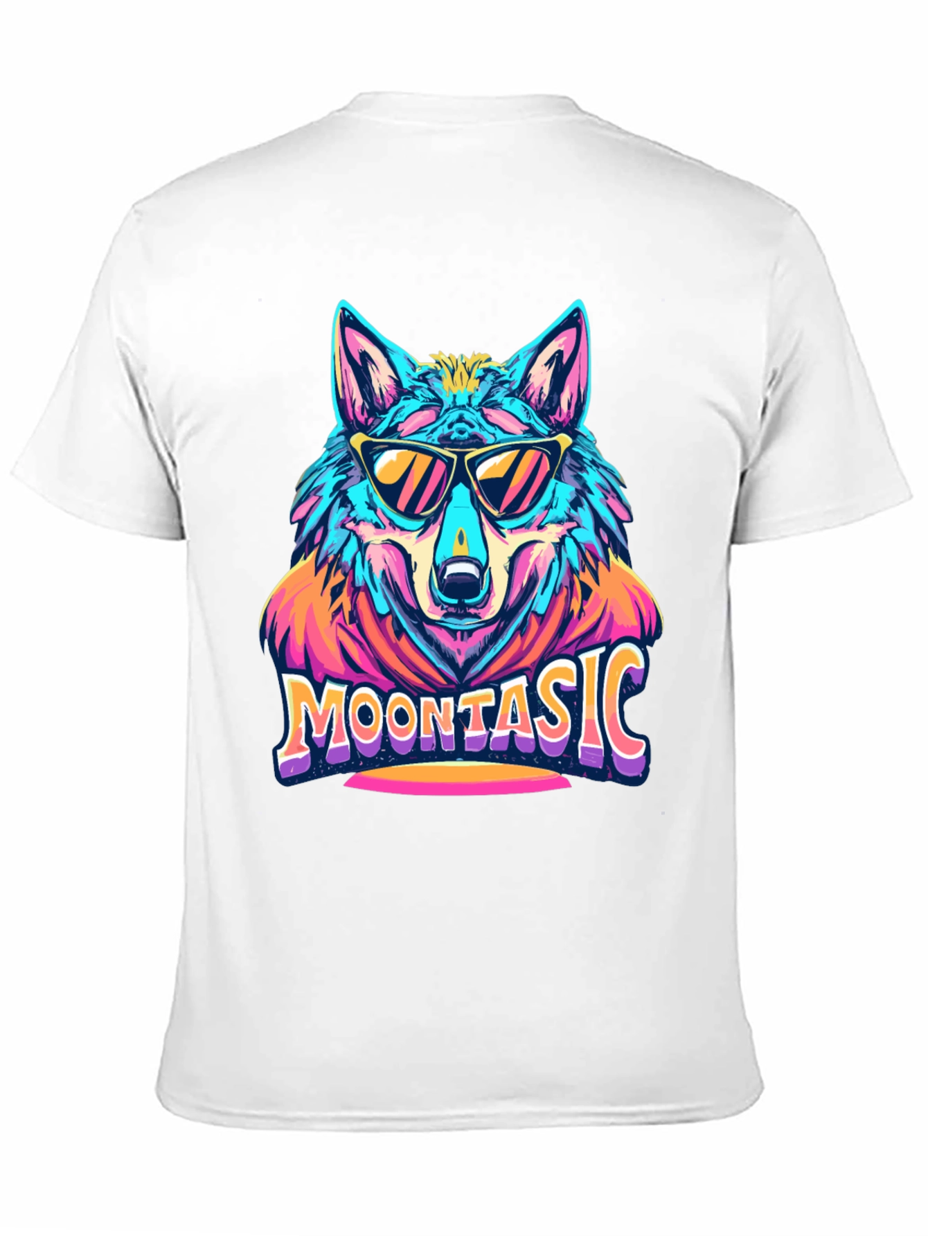 Moontasic Wolf Graphic Tee - Cool Retro Style