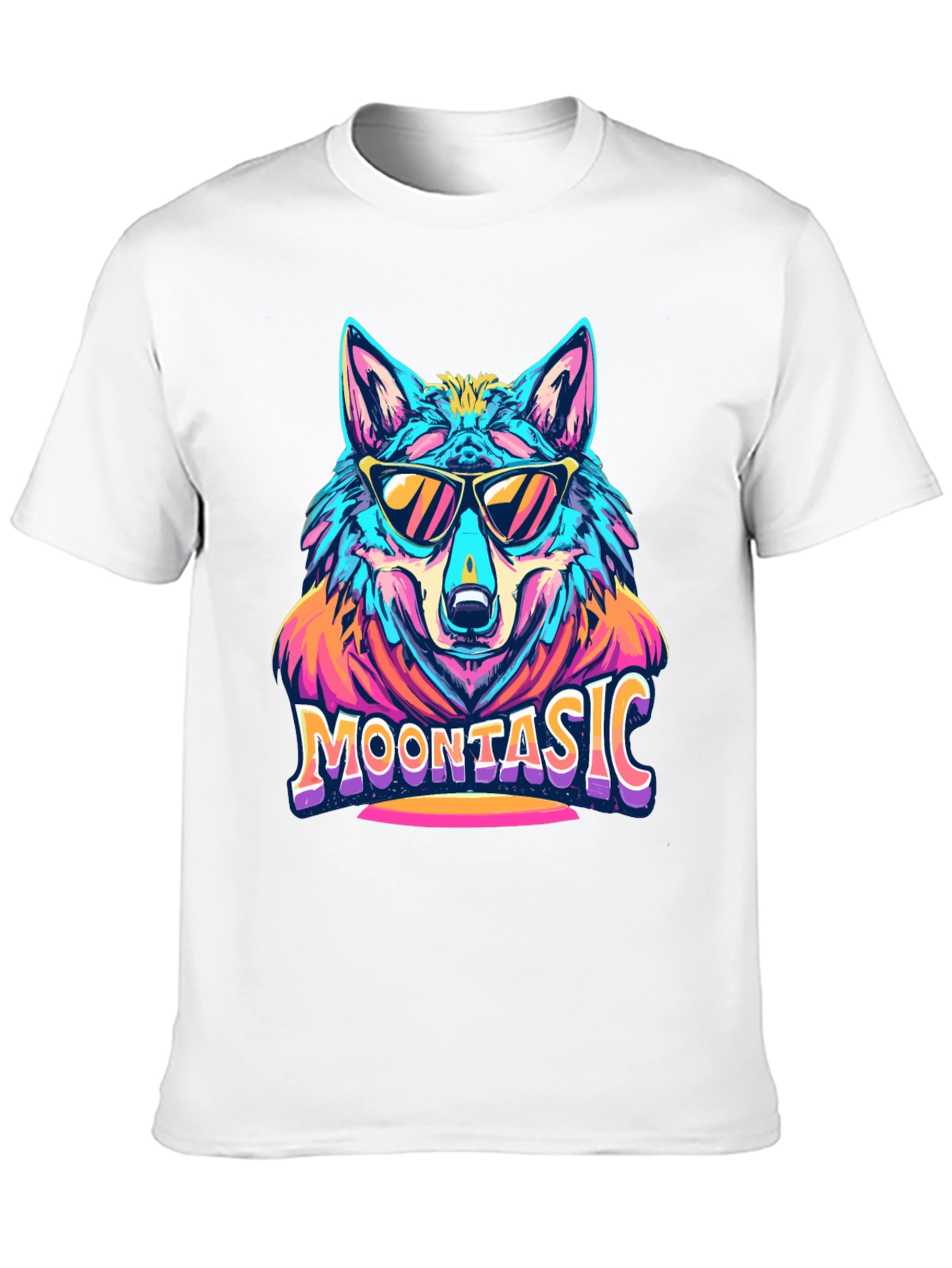 Moontasic Wolf Graphic Tee - Cool Retro Style