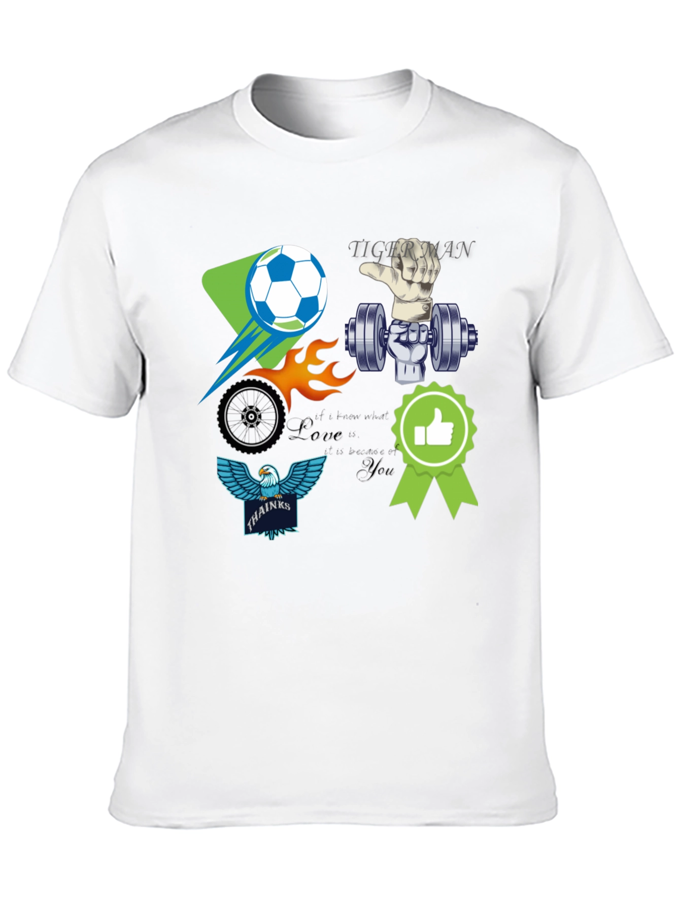 Unique Graphic T-Shirt - Soccer Gym Eagle Design