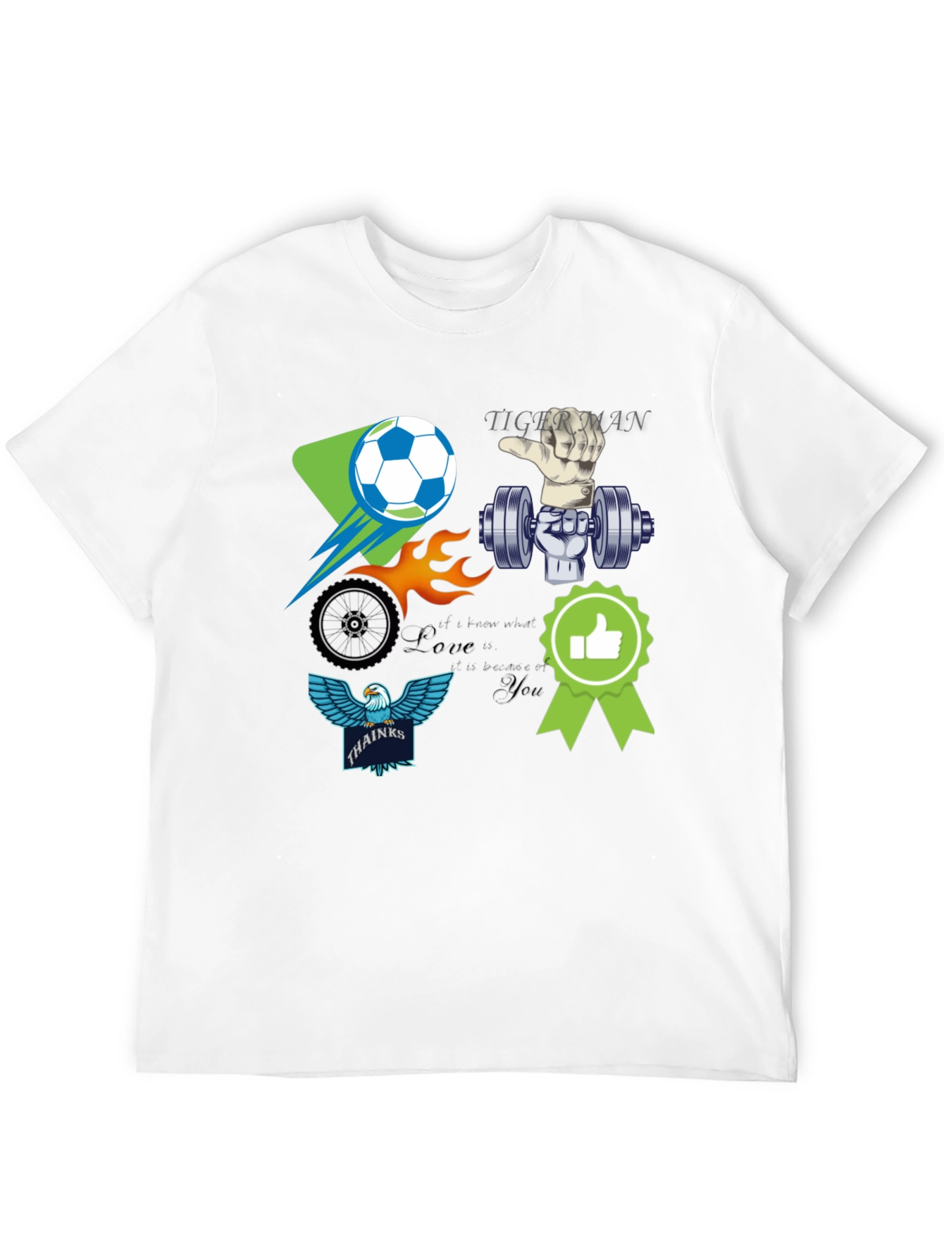 Unique Graphic T-Shirt - Soccer Gym Eagle Design