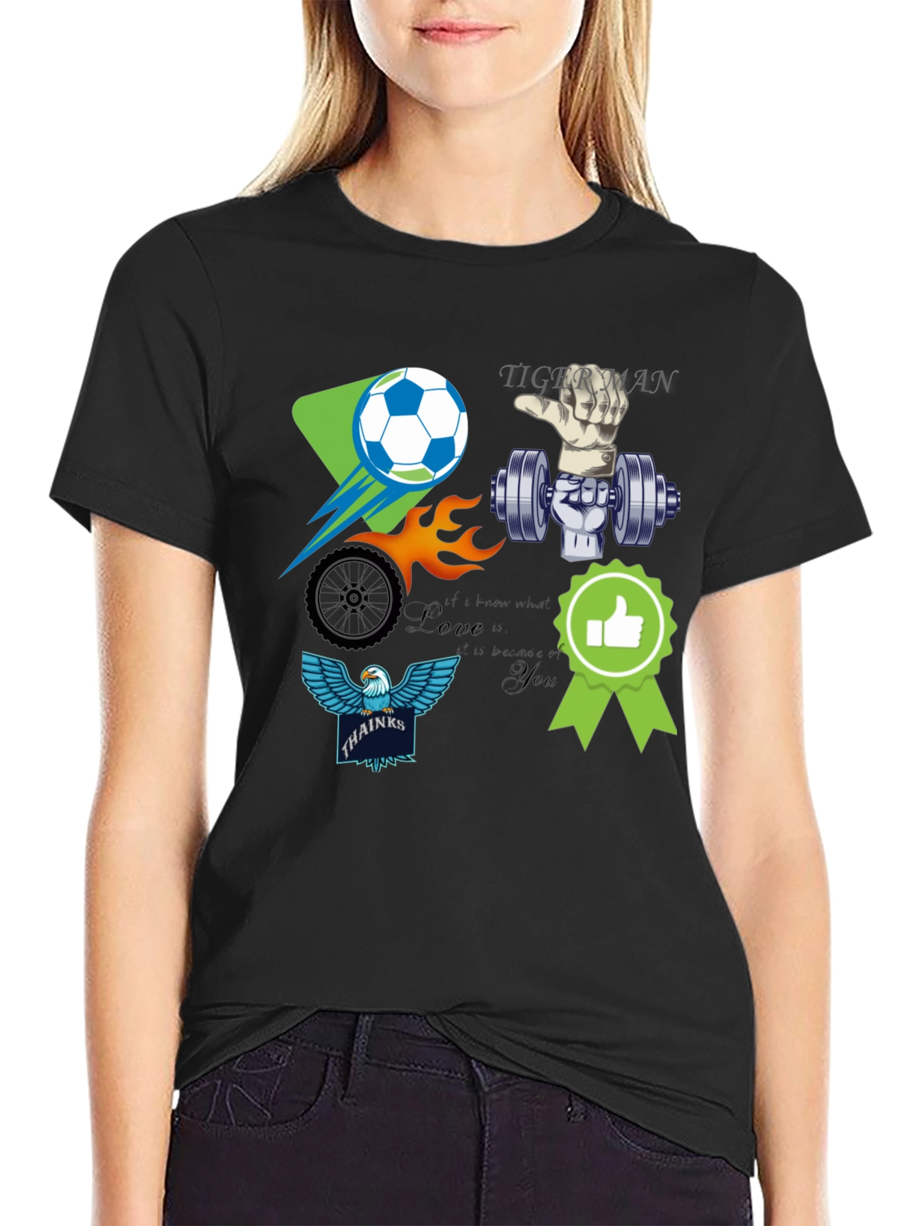 Unique Graphic T-Shirt - Soccer Gym Eagle Design