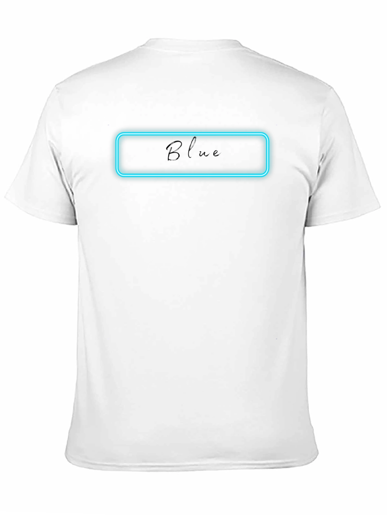 Neon Blue Graphic Black T-Shirt