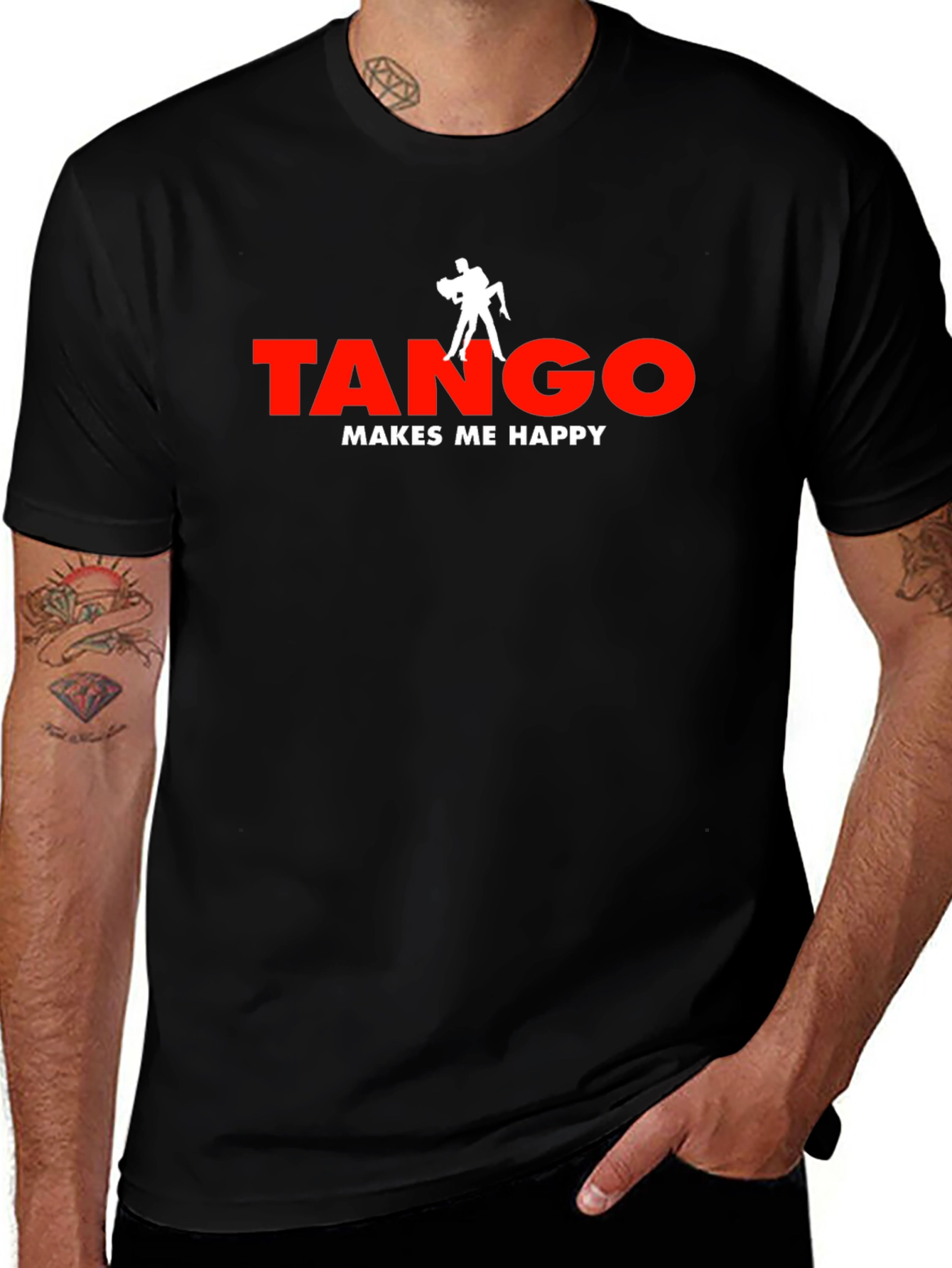 Tango Makes Me Happy Black T-Shirt