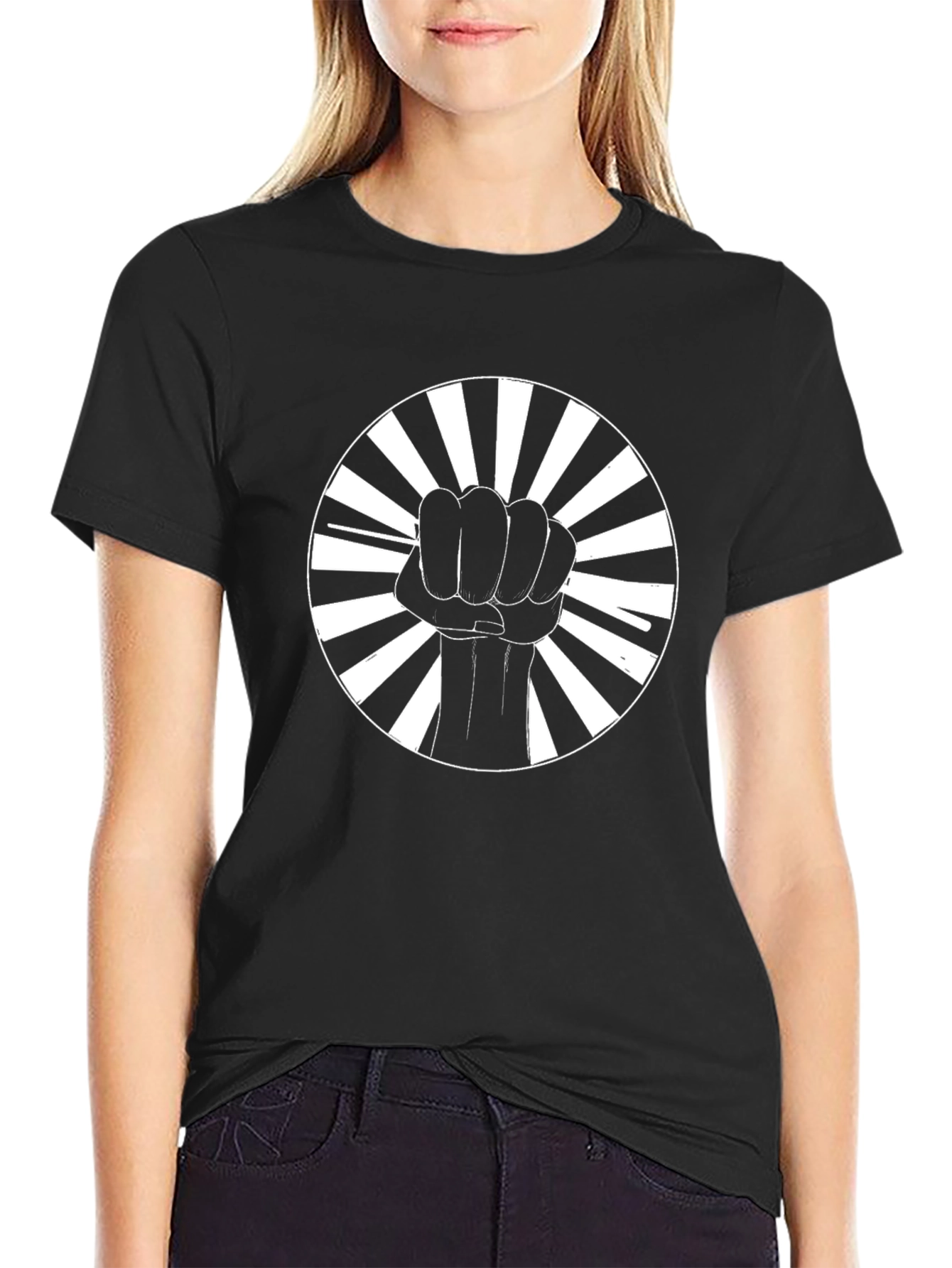 Black Fist Power Symbol Graphic Tee - Mens
