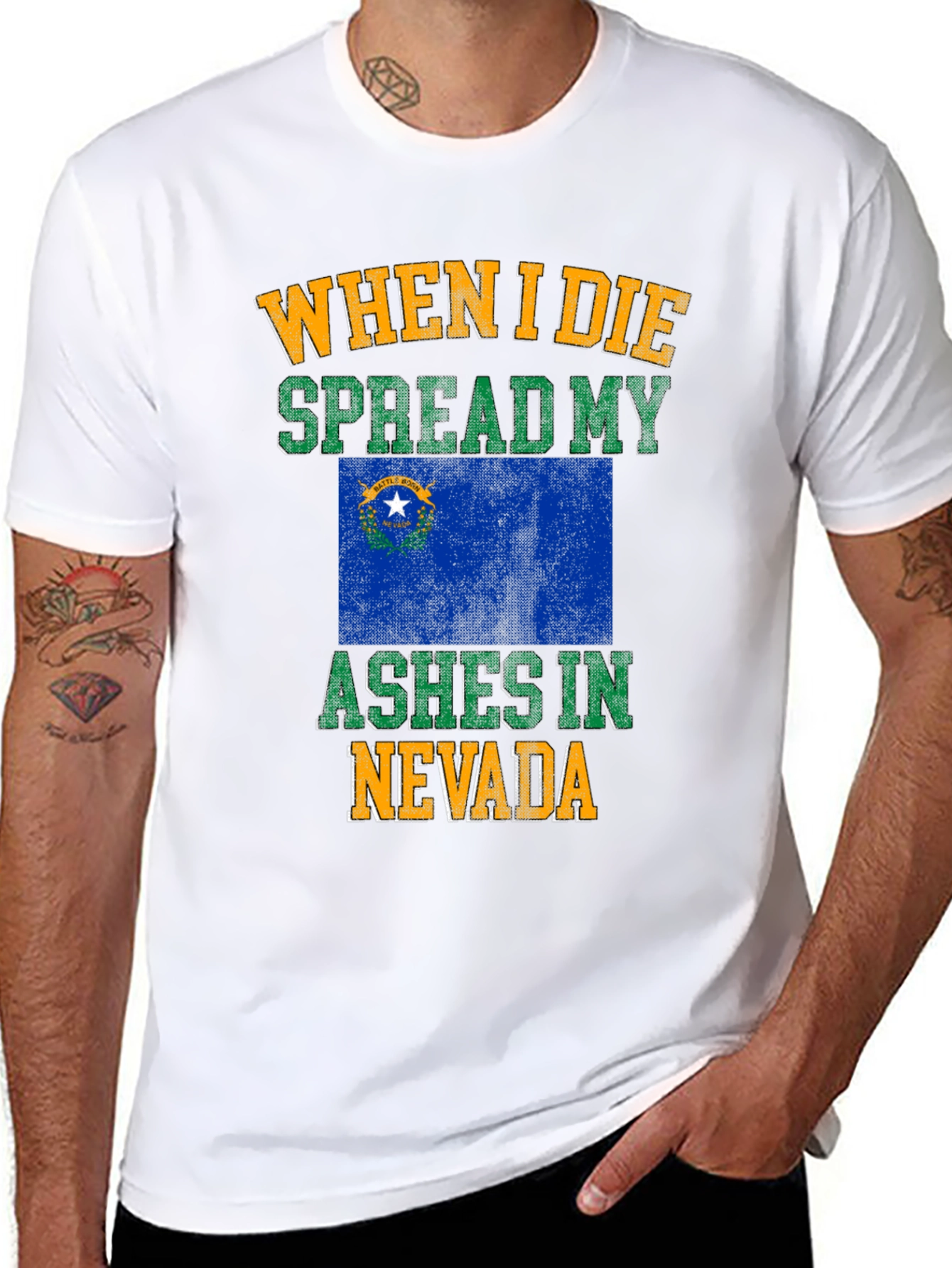 Nevada Flag Ashes T-Shirt