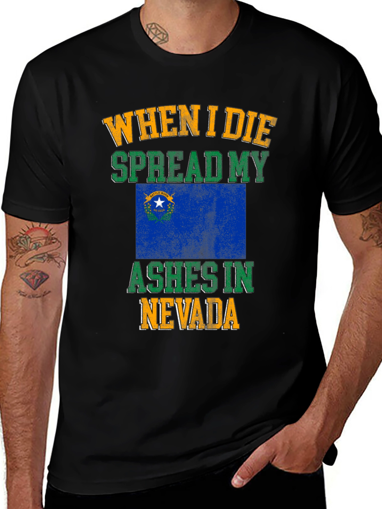 Nevada Flag Ashes T-Shirt