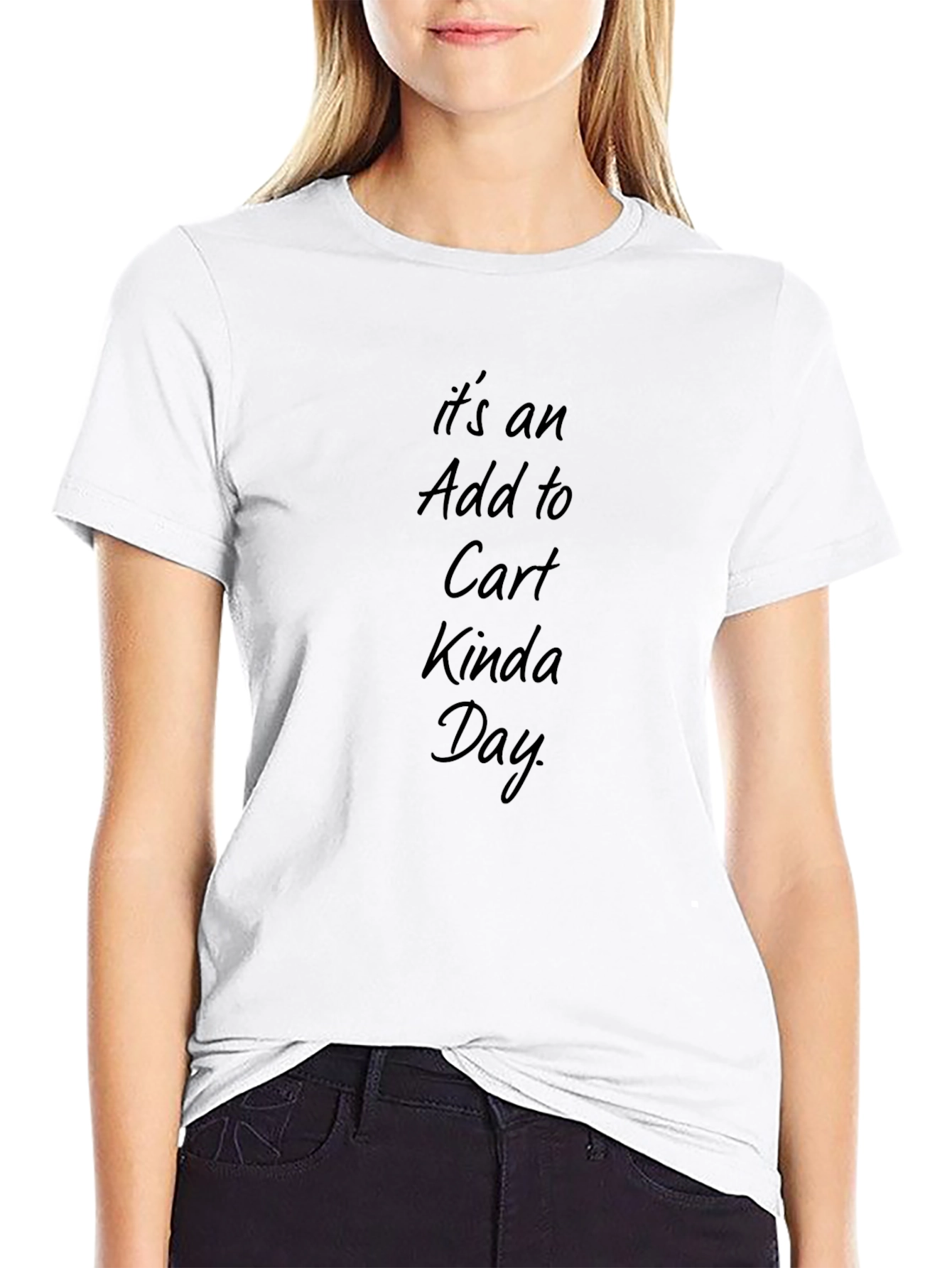 Add to Cart Kinda Day Black T-Shirt