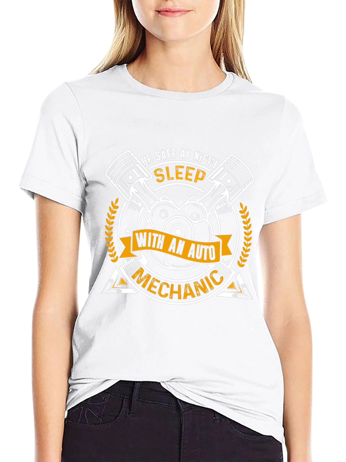 Sleep With Auto Mechanic Funny Graphic T-Shirt