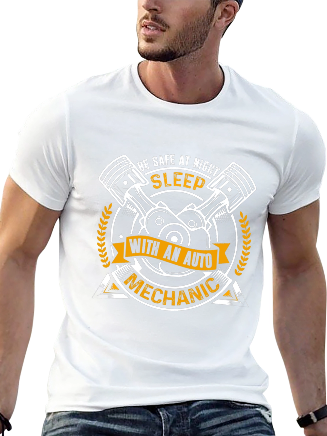 Sleep With Auto Mechanic Funny Graphic T-Shirt