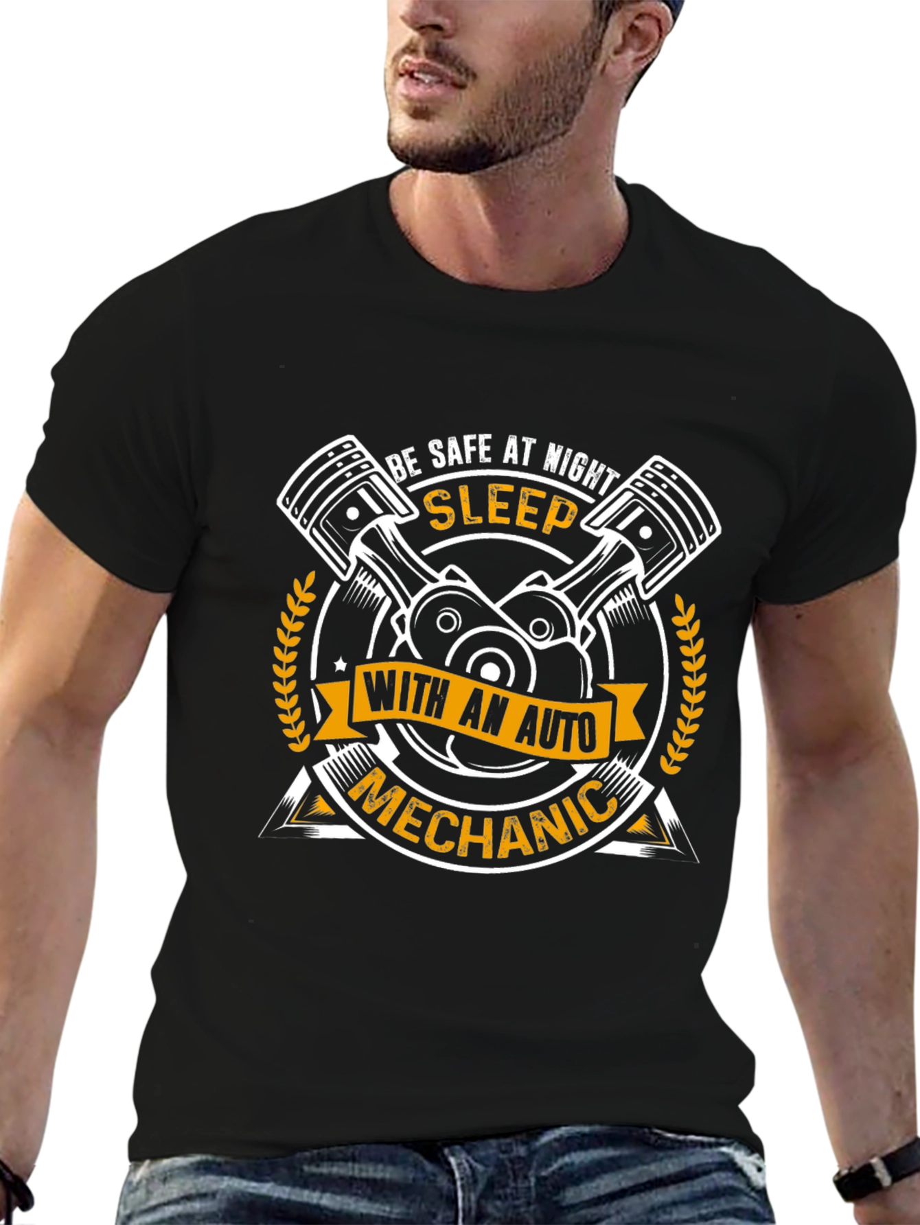 Sleep With Auto Mechanic Funny Graphic T-Shirt
