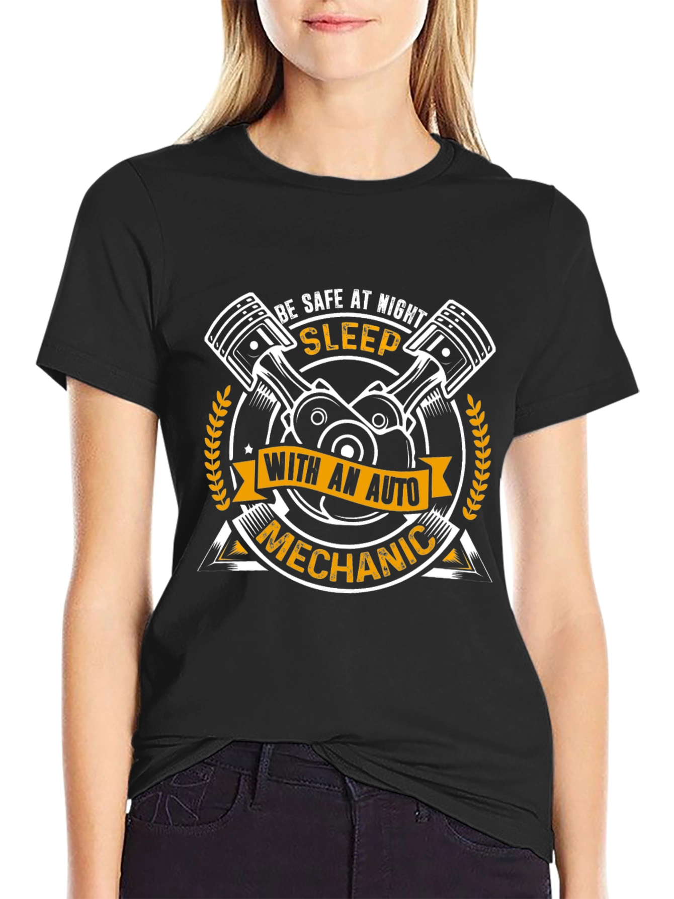 Sleep With Auto Mechanic Funny Graphic T-Shirt