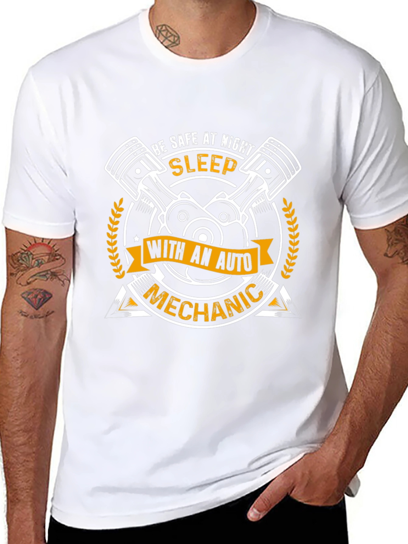 Sleep With Auto Mechanic Funny Graphic T-Shirt