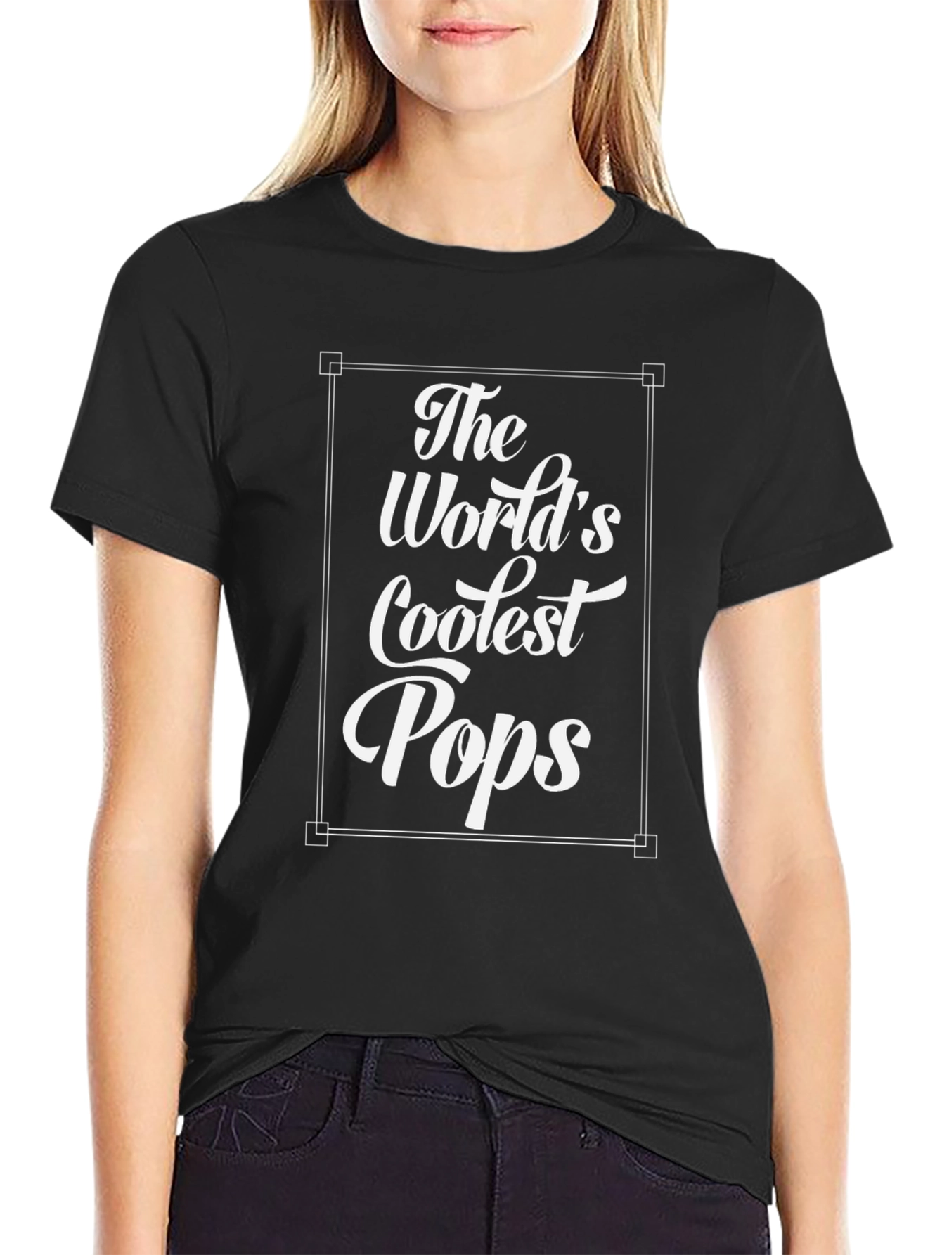 Worlds Coolest Pops Black Graphic Tee