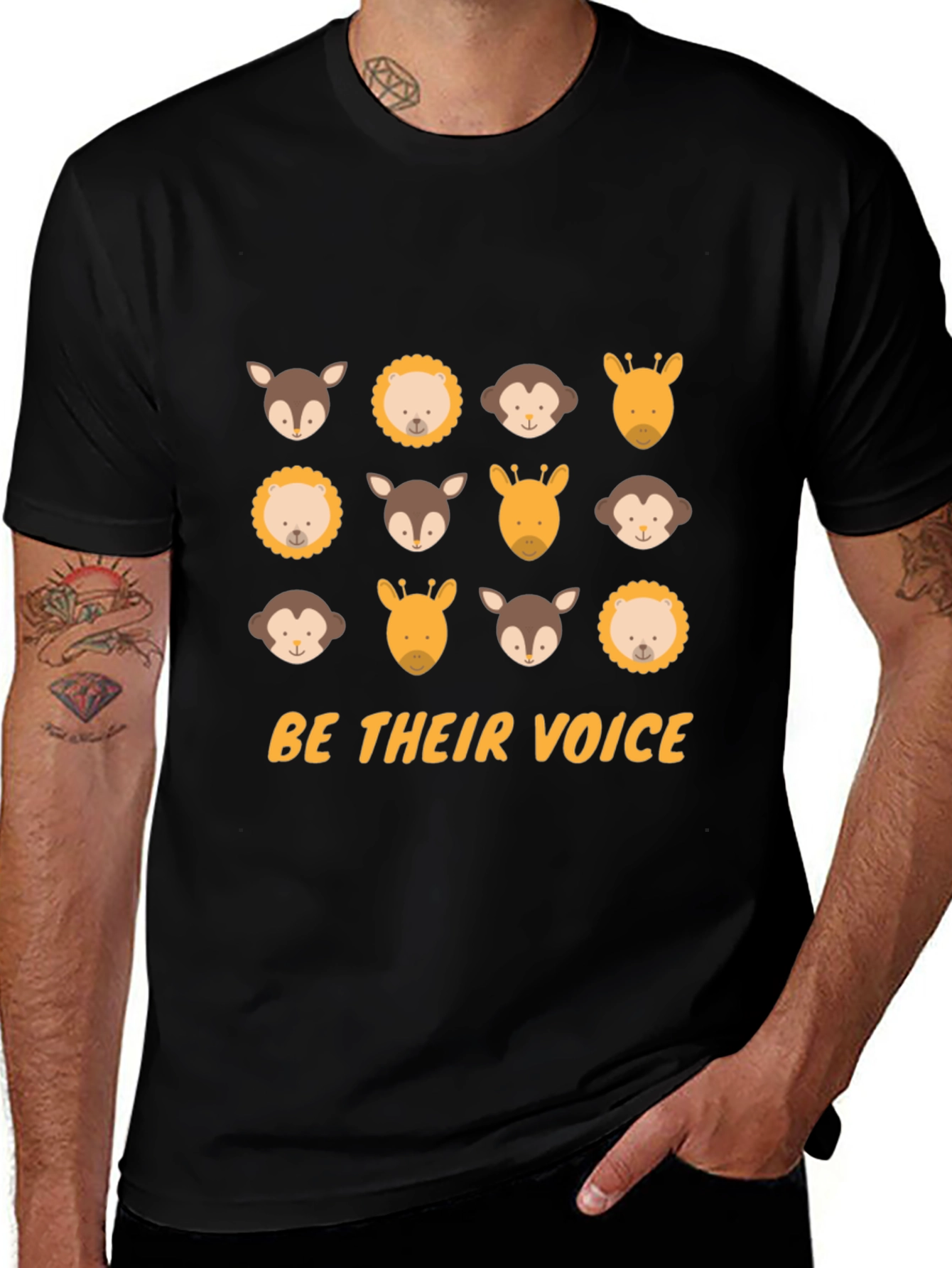Animal Lover Tee - Be Their Voice Black T-Shirt