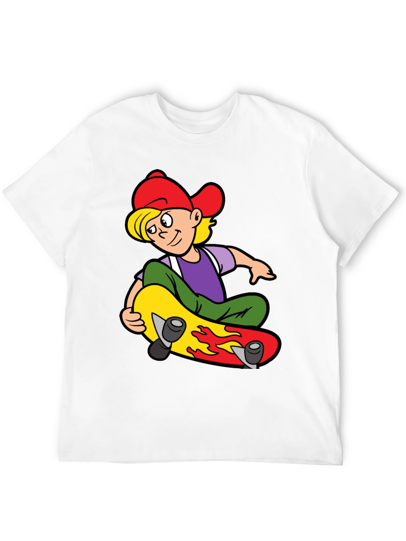 Skateboarding Boy Graphic Tee - Cool Black T-Shirt
