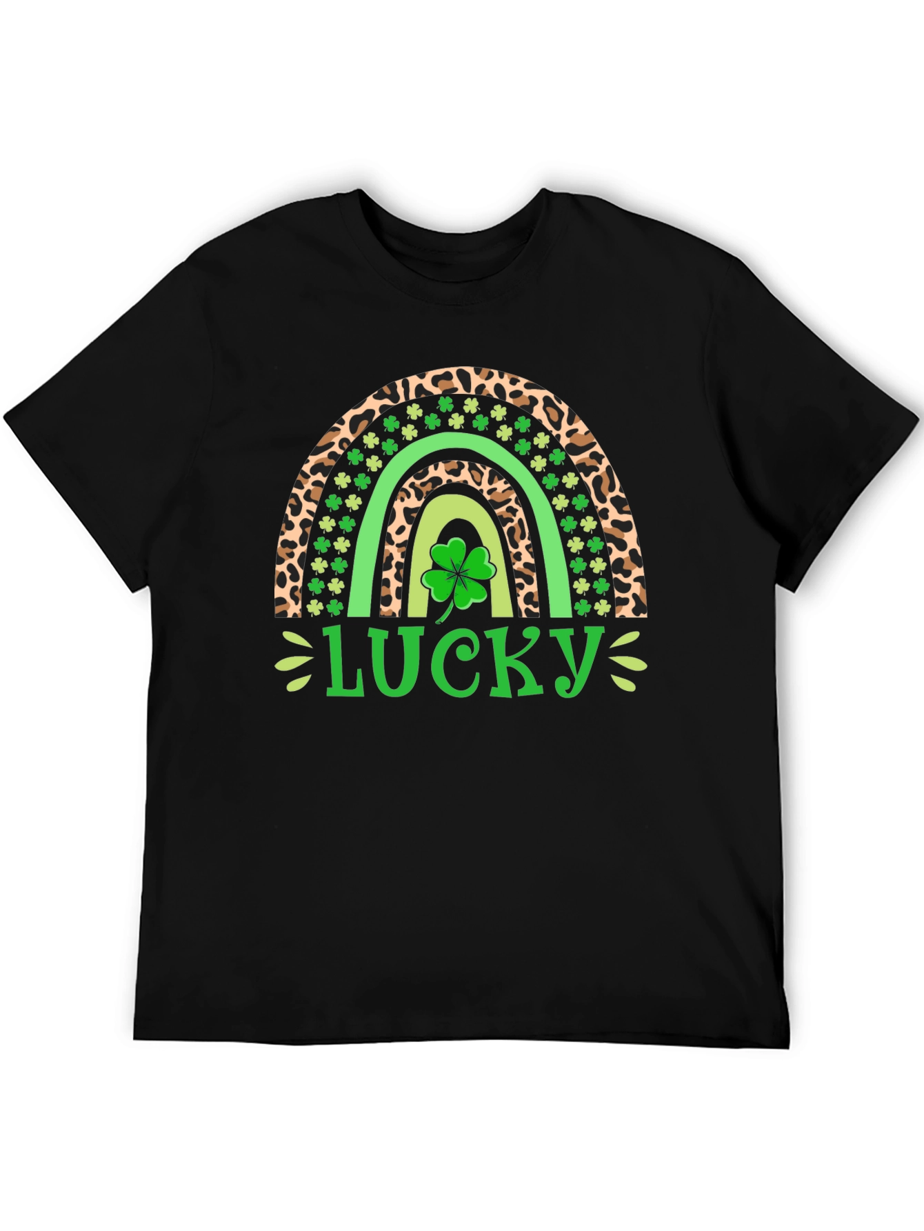 Lucky Leopard Rainbow St. Patricks Day T-Shirt