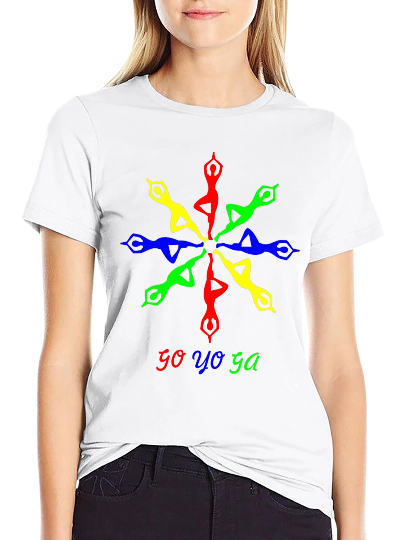 Go Yoga Mandala Graphic Tee - Black Cotton T-Shirt