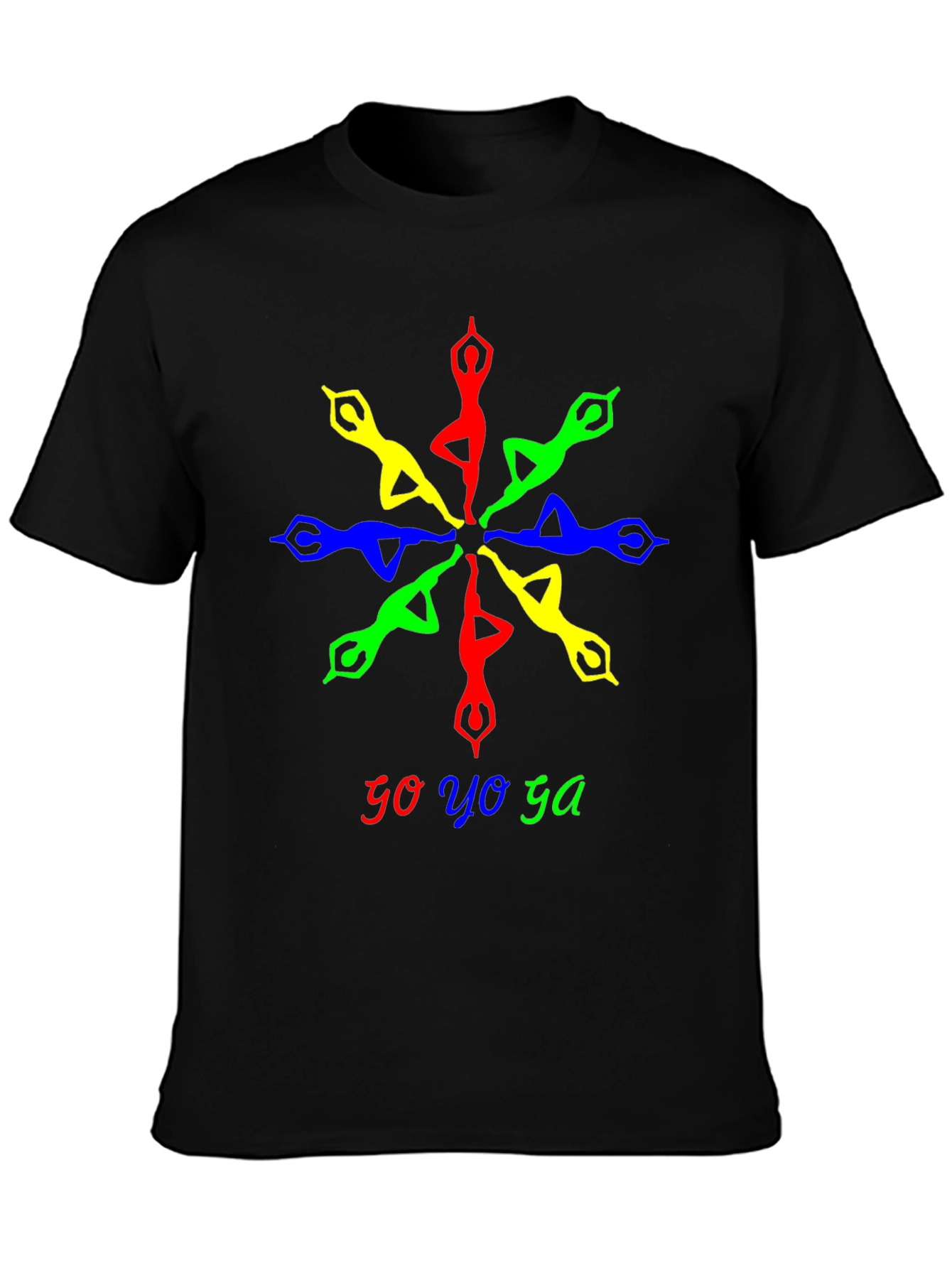 Go Yoga Mandala Graphic Tee - Black Cotton T-Shirt