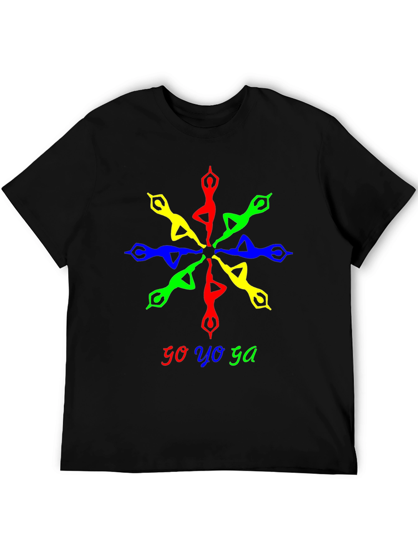 Go Yoga Mandala Graphic Tee - Black Cotton T-Shirt