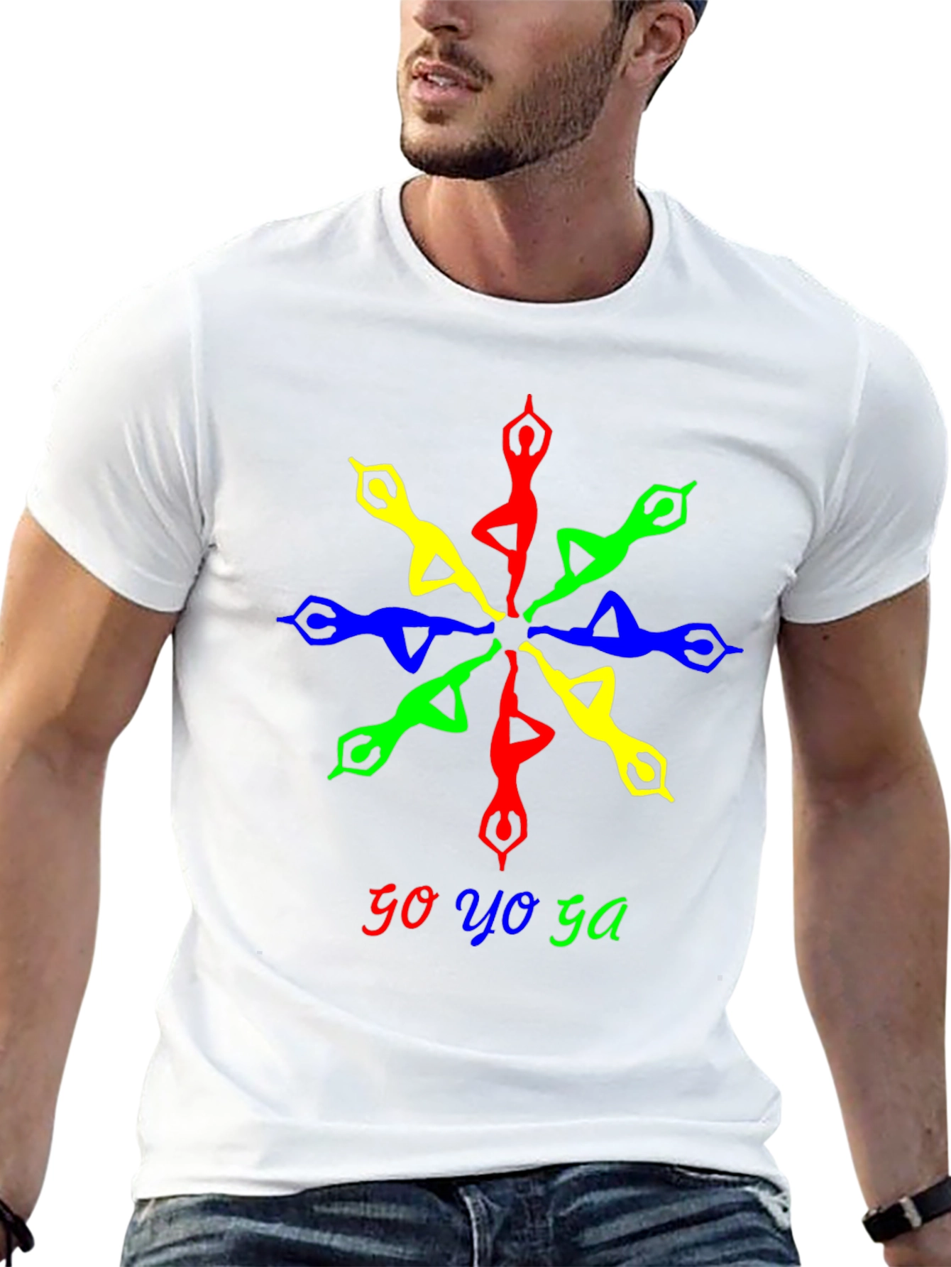 Go Yoga Mandala Graphic Tee - Black Cotton T-Shirt