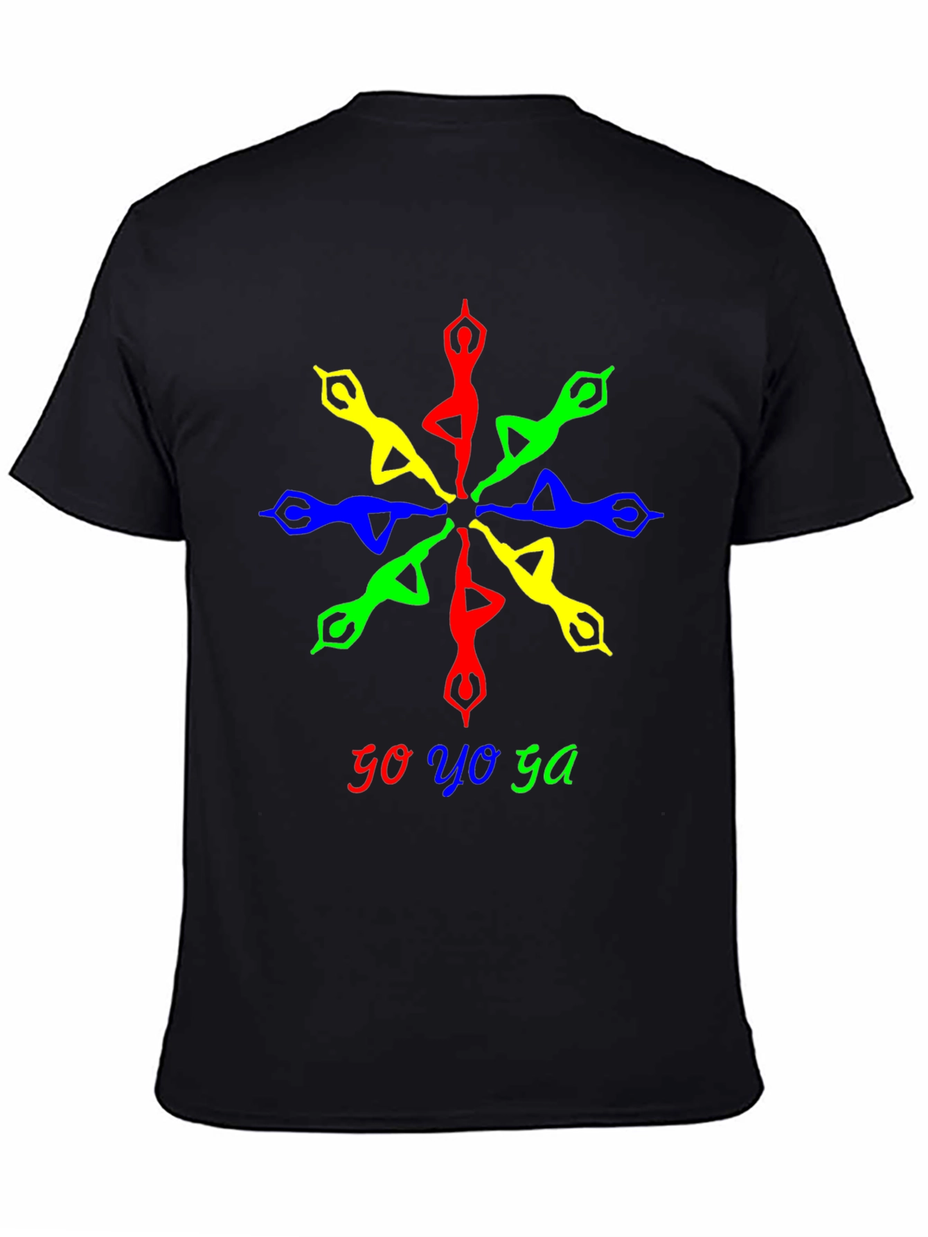 Go Yoga Mandala Graphic Tee - Black Cotton T-Shirt