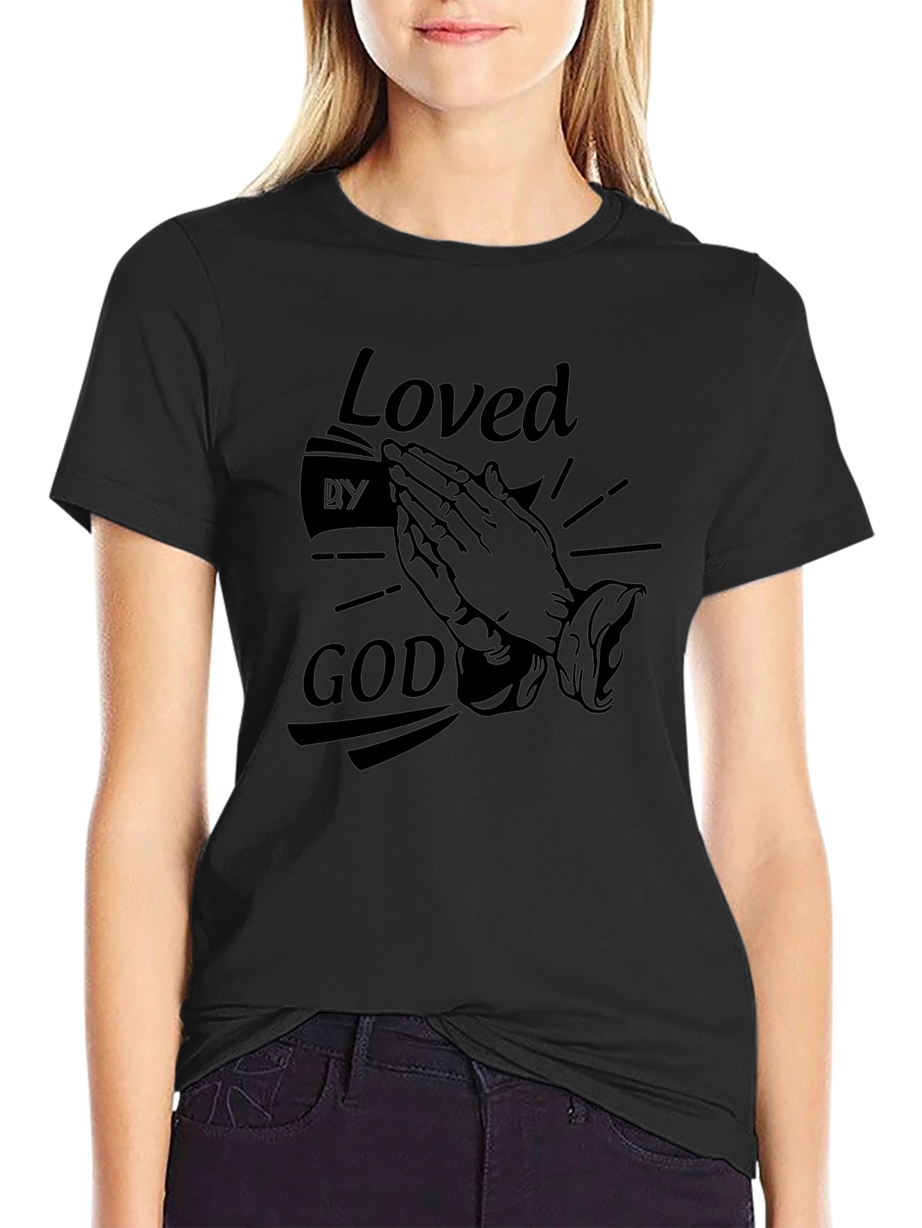 Loved by God Graphic Tee - Black T-Shirt