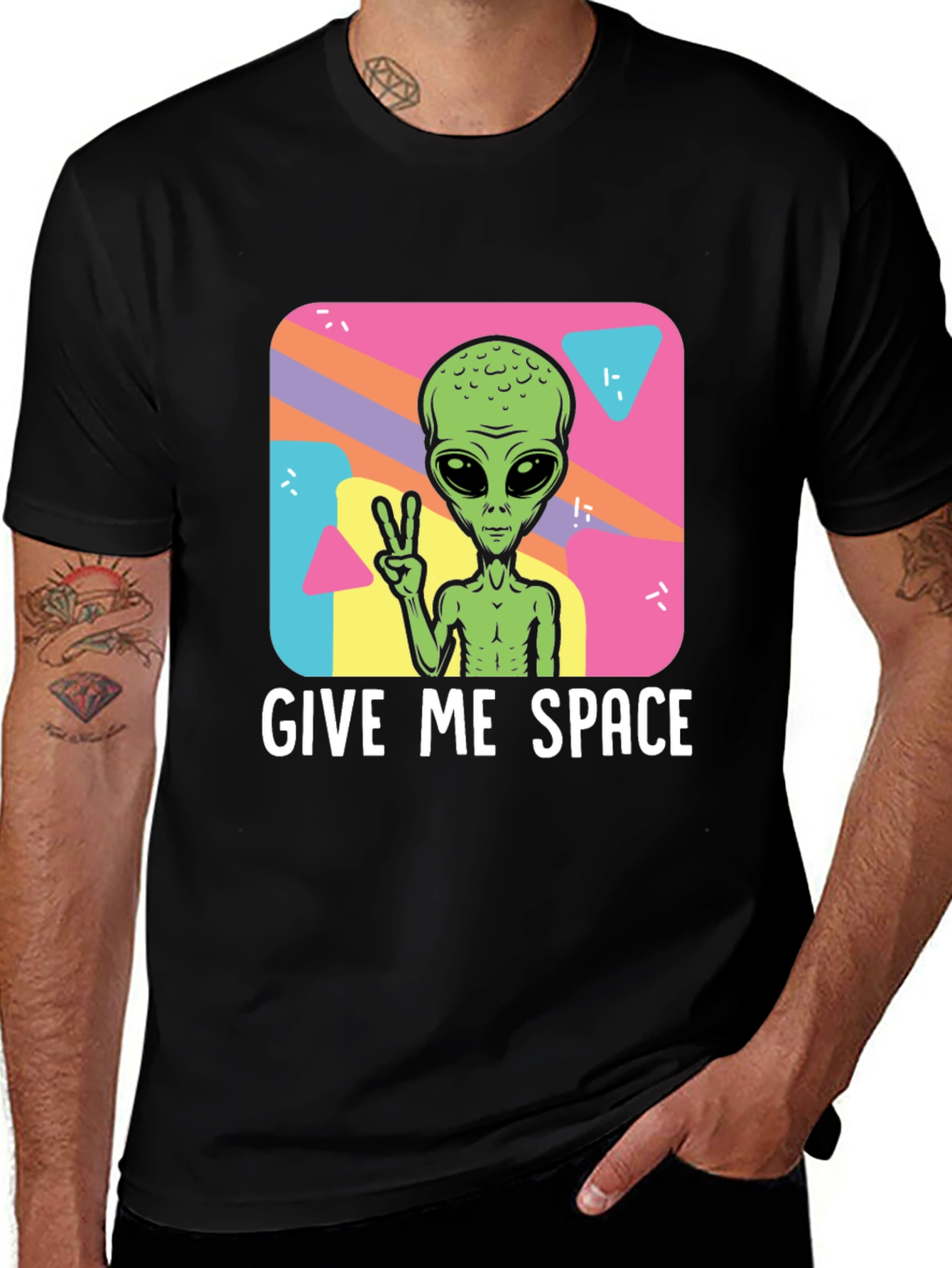 Give Me Space Alien T-Shirt - Black