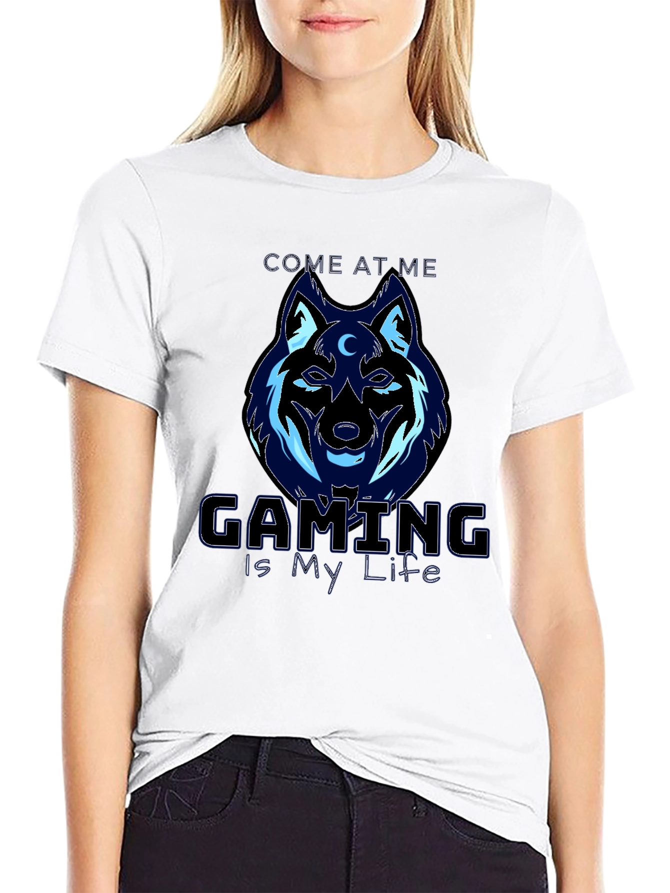 Gaming Wolf T-Shirt - Gaming is My Life Design