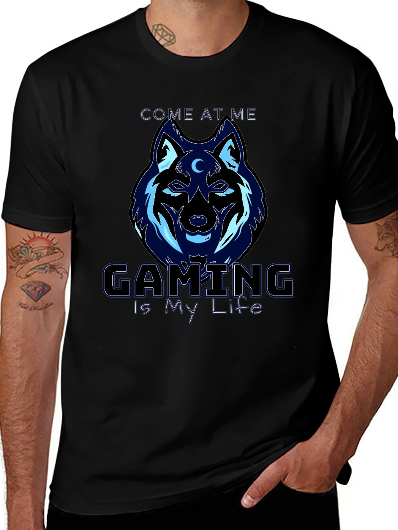 Gaming Wolf T-Shirt - Gaming is My Life Design