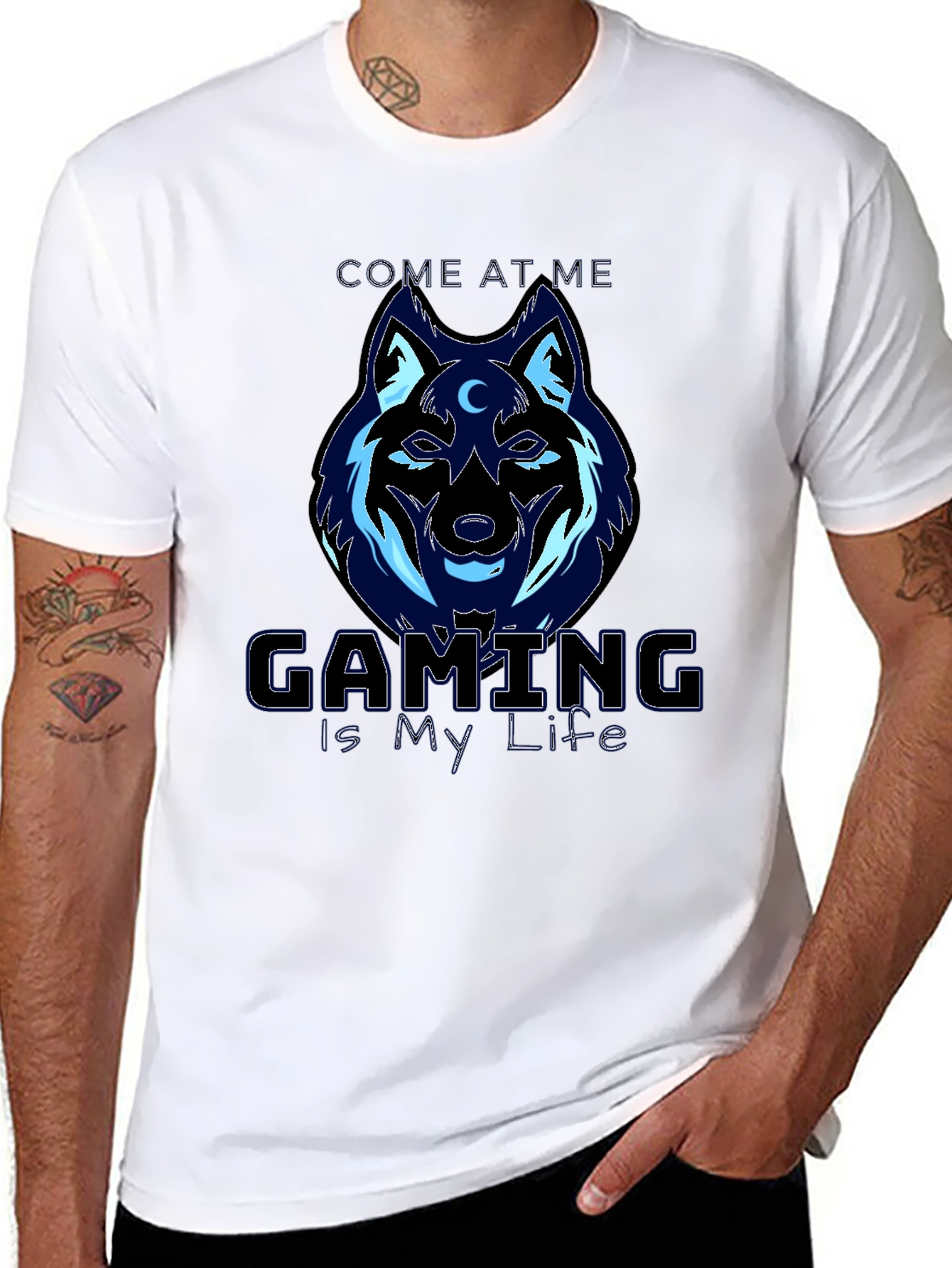 Gaming Wolf T-Shirt - Gaming is My Life Design