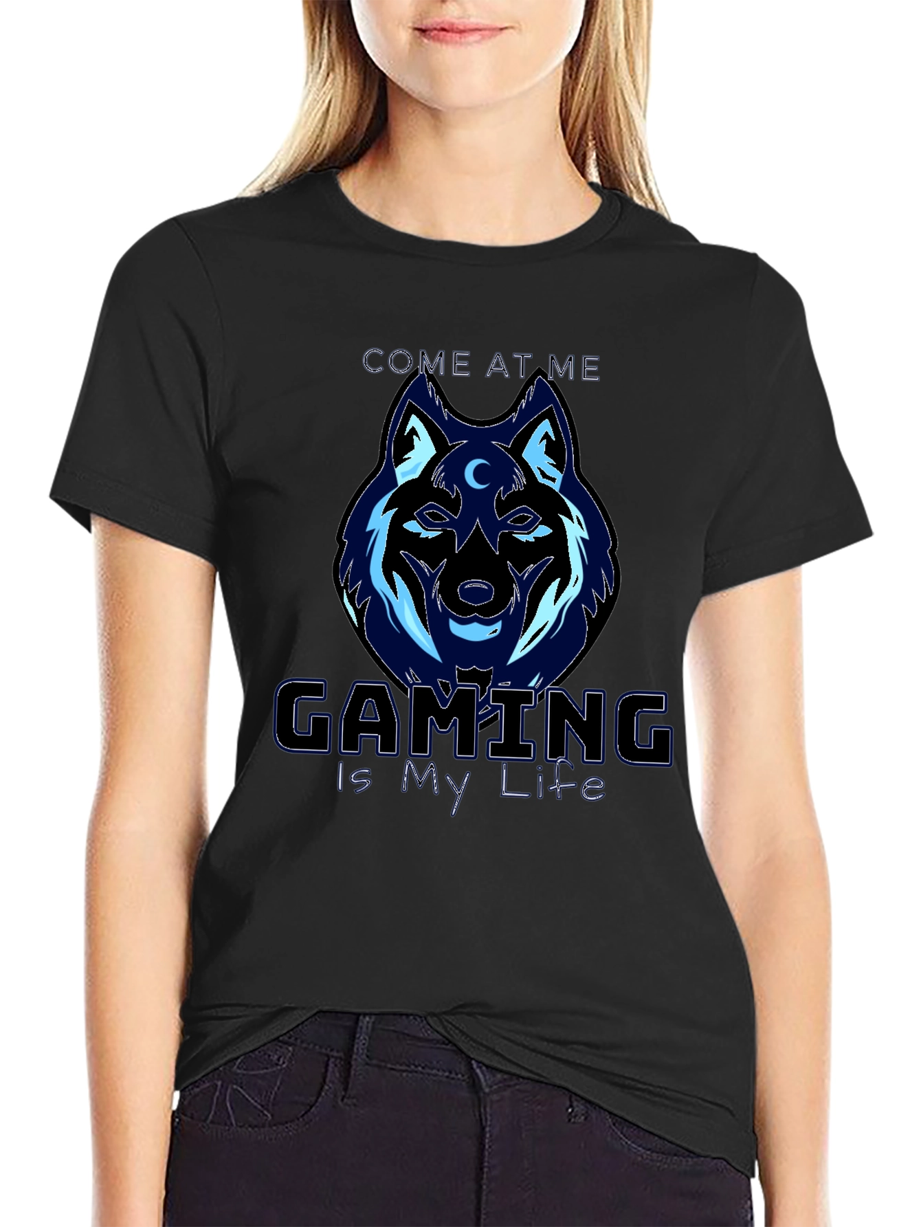 Gaming Wolf T-Shirt - Gaming is My Life Design