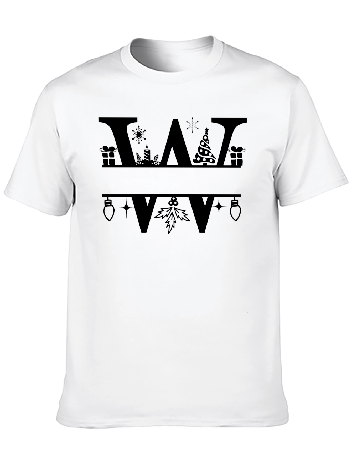 Festive Initial W Christmas T-Shirt