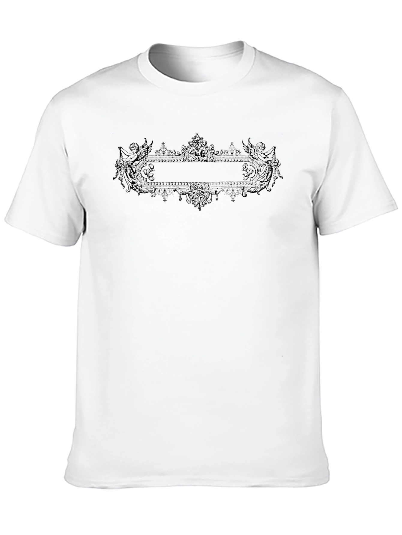 Mens Black T-Shirt with Ornate Graphic