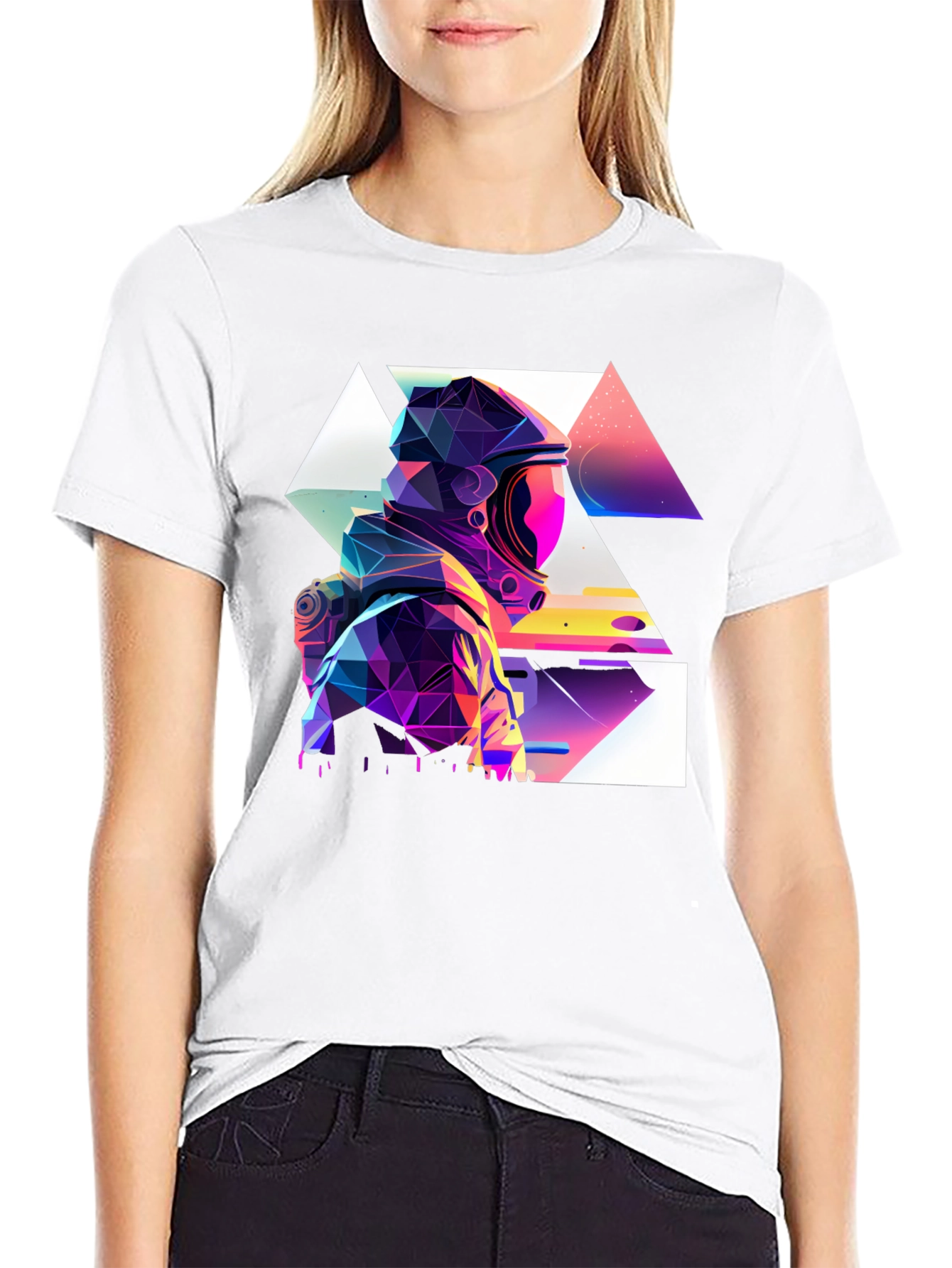 Geometric Astronaut T-Shirt - Space Explorer Tee