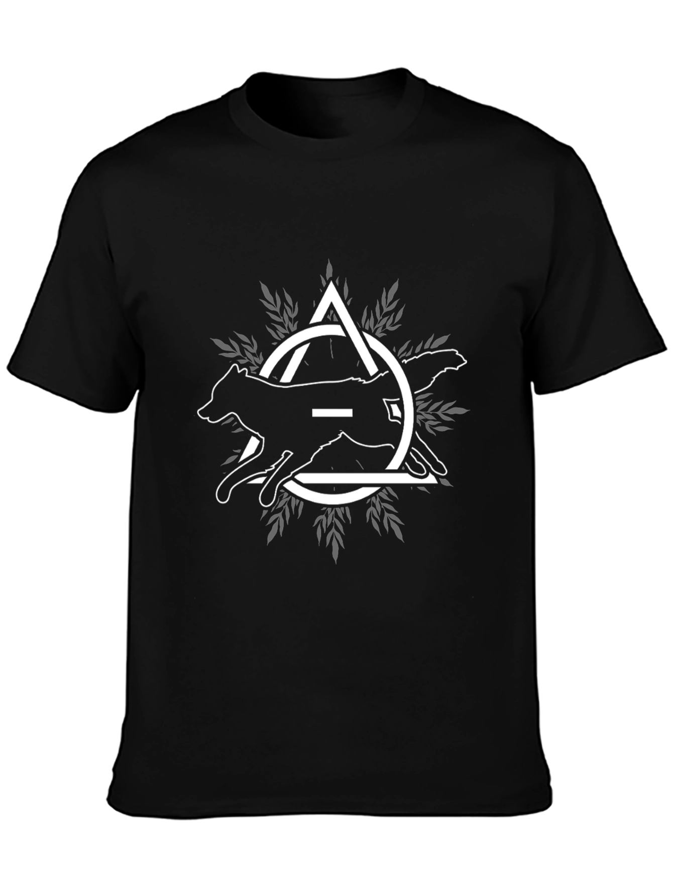 Wolf Graphic Tee - Circle and Triangle Design