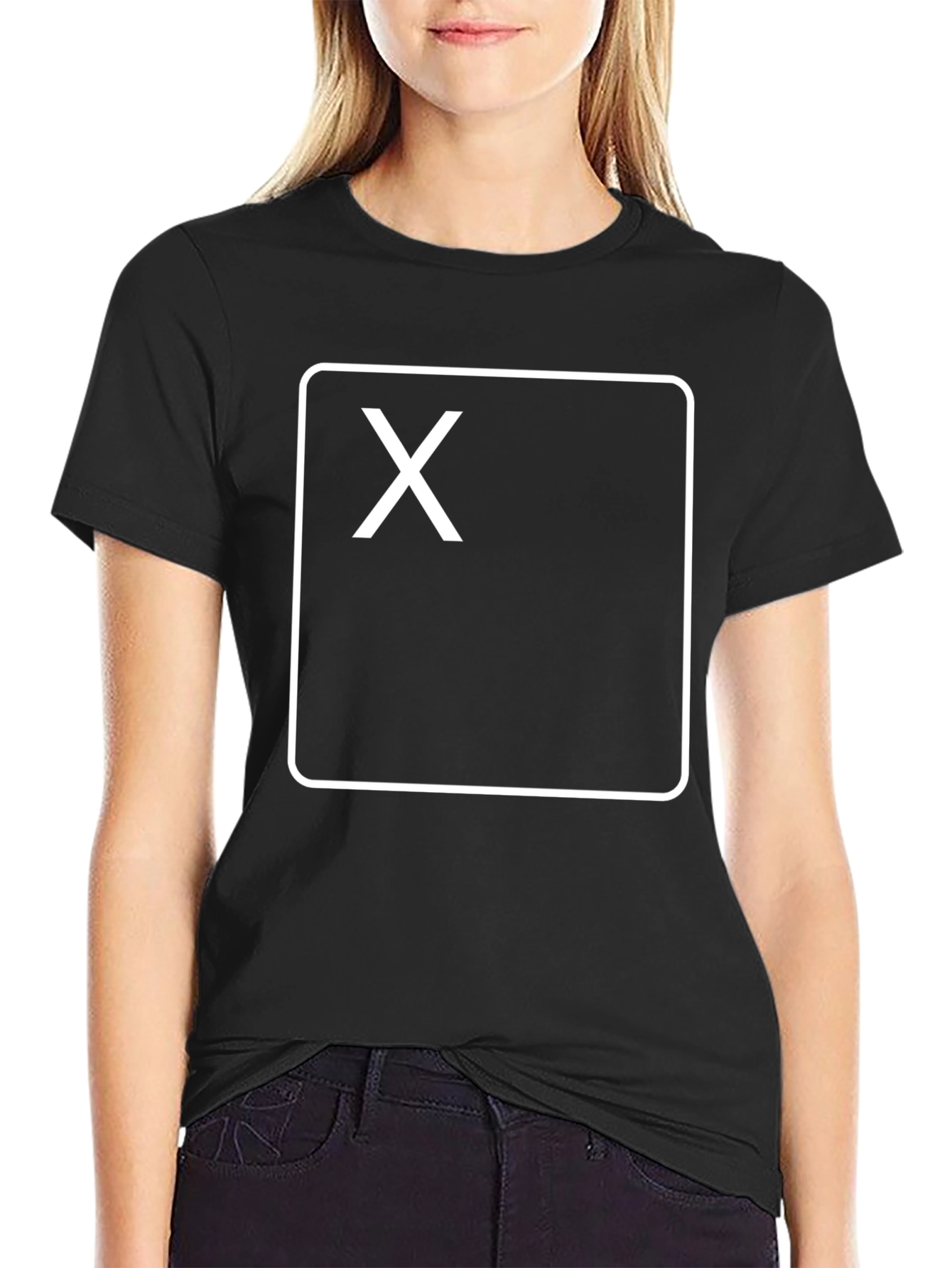 Geometric X Graphic Tee - Modern Black T-Shirt