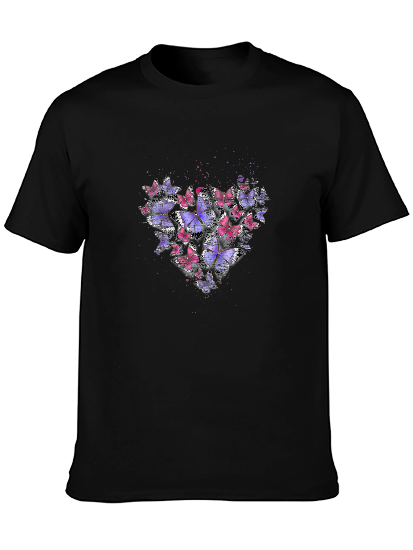 Butterfly Heart Graphic Tee - Stylish Black Shirt
