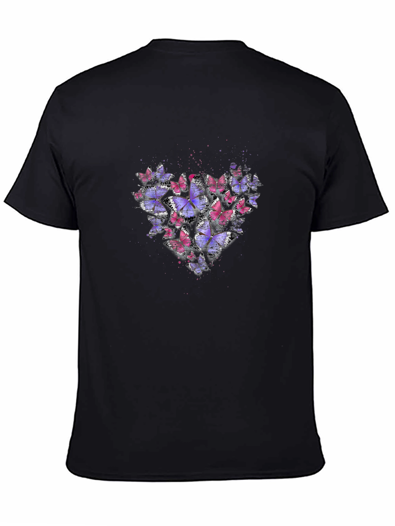 Butterfly Heart Graphic Tee - Stylish Black Shirt