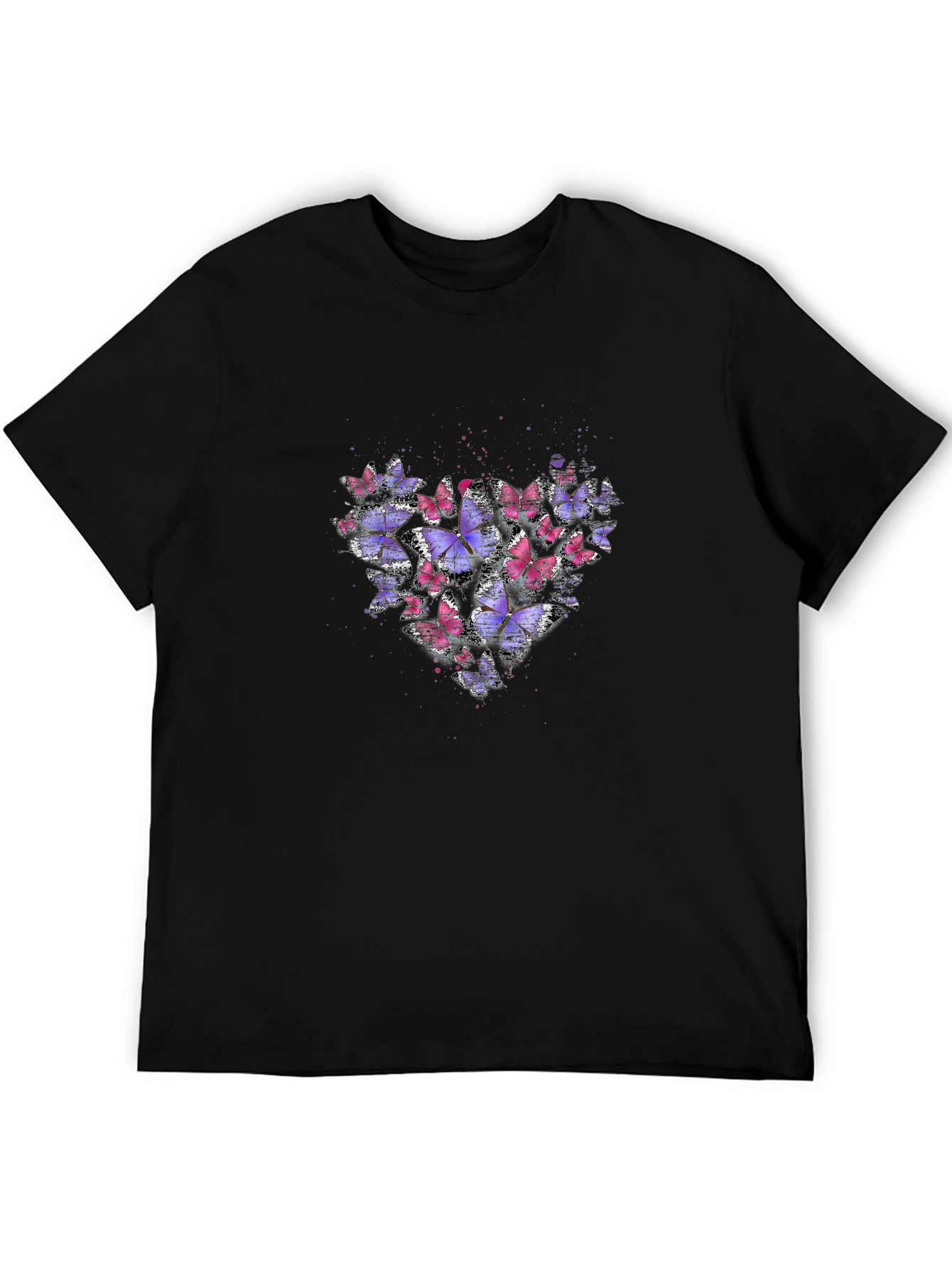 Butterfly Heart Graphic Tee - Stylish Black Shirt