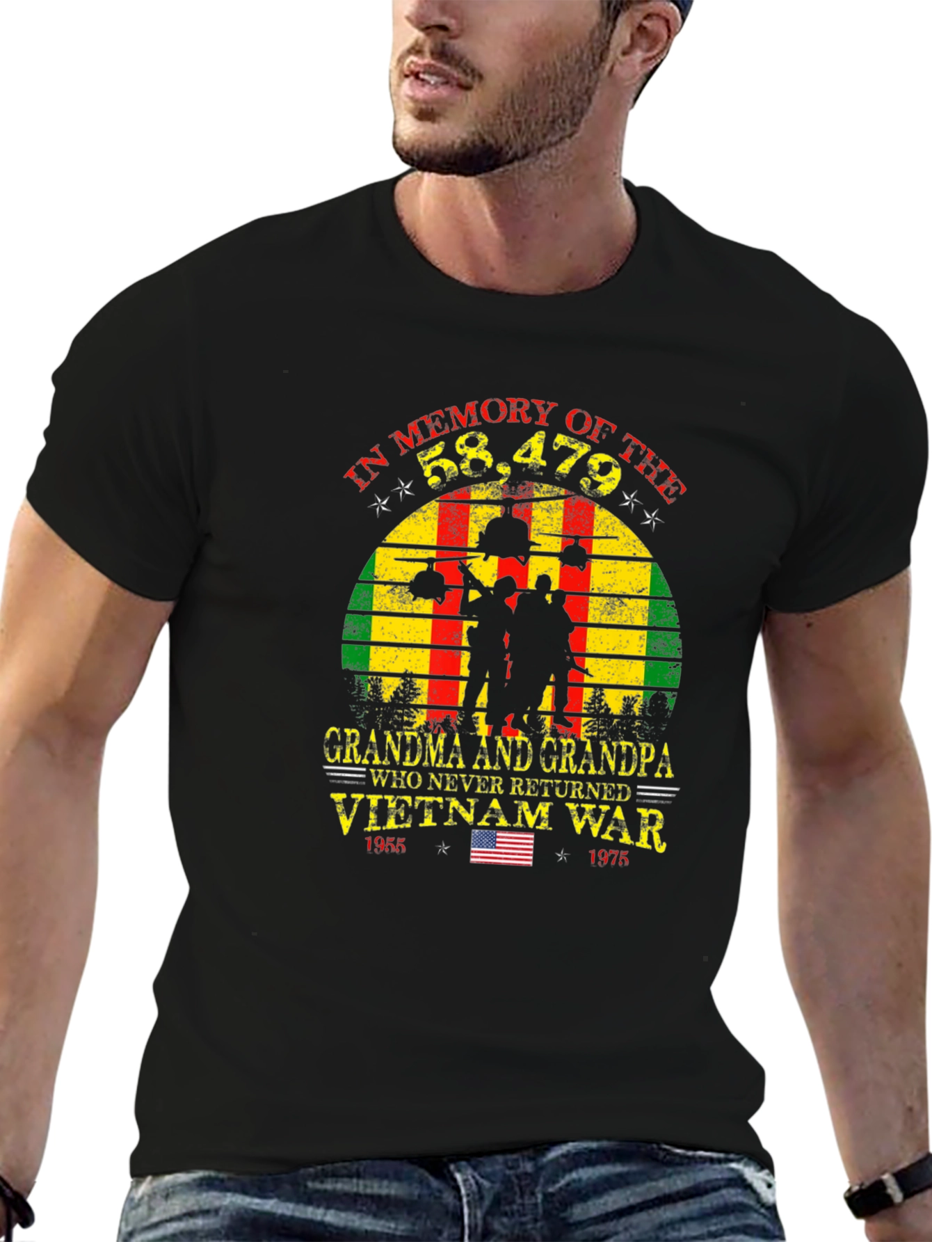 Vietnam War Memorial T-Shirt Grandpa Grandma