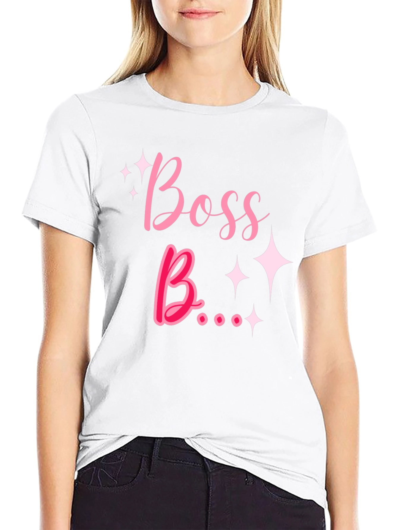 Boss B T-Shirt - Black Tee with Pink Graphic