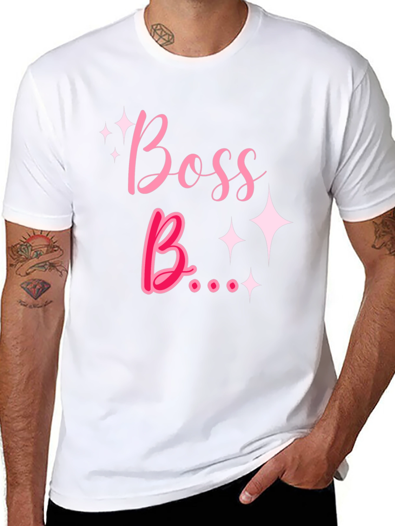 Boss B T-Shirt - Black Tee with Pink Graphic
