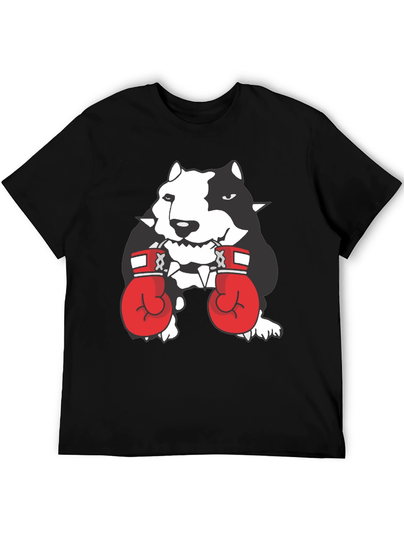 Dog Boxer Graphic Tee - Black Cotton T-Shirt