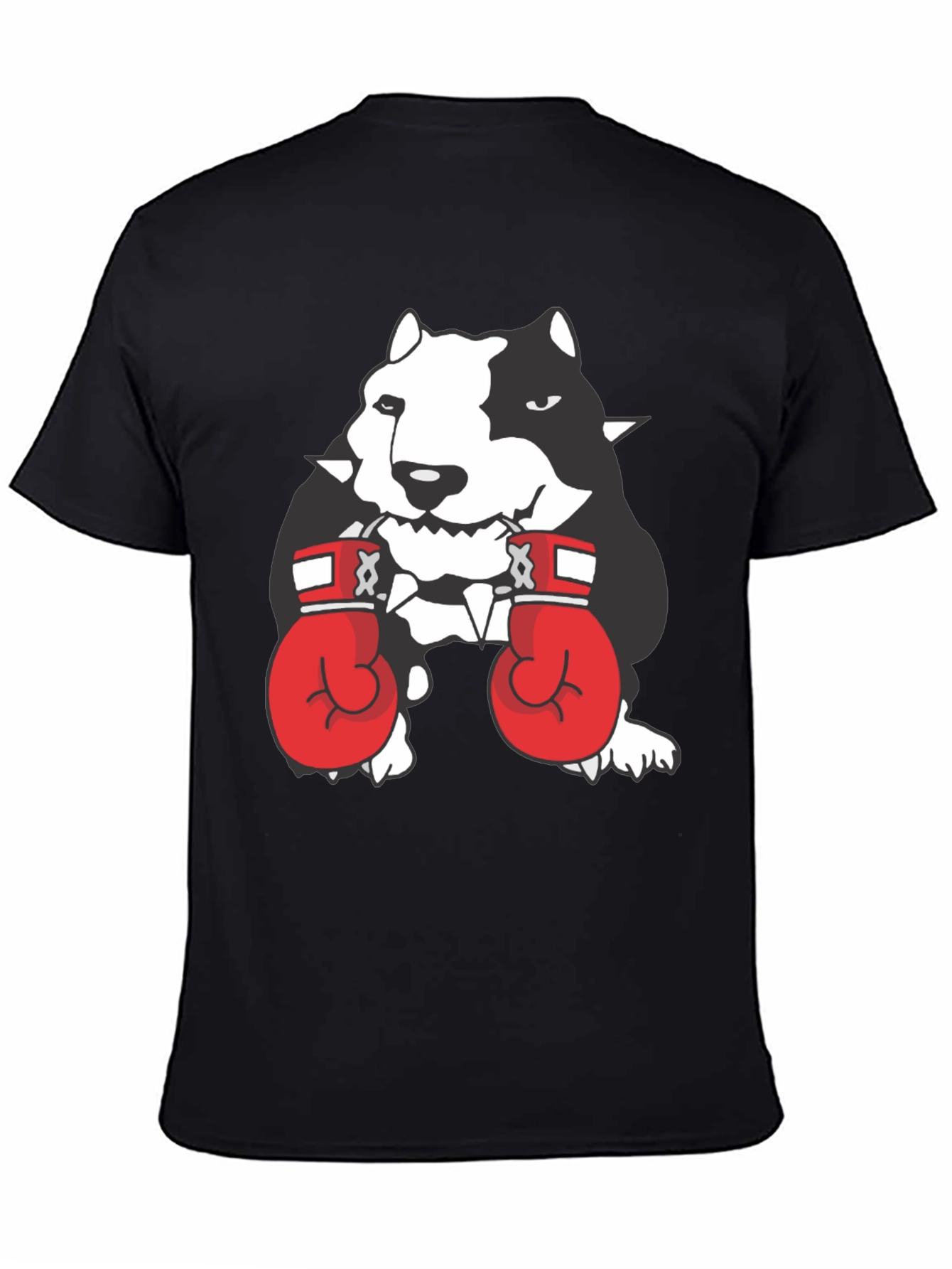 Dog Boxer Graphic Tee - Black Cotton T-Shirt