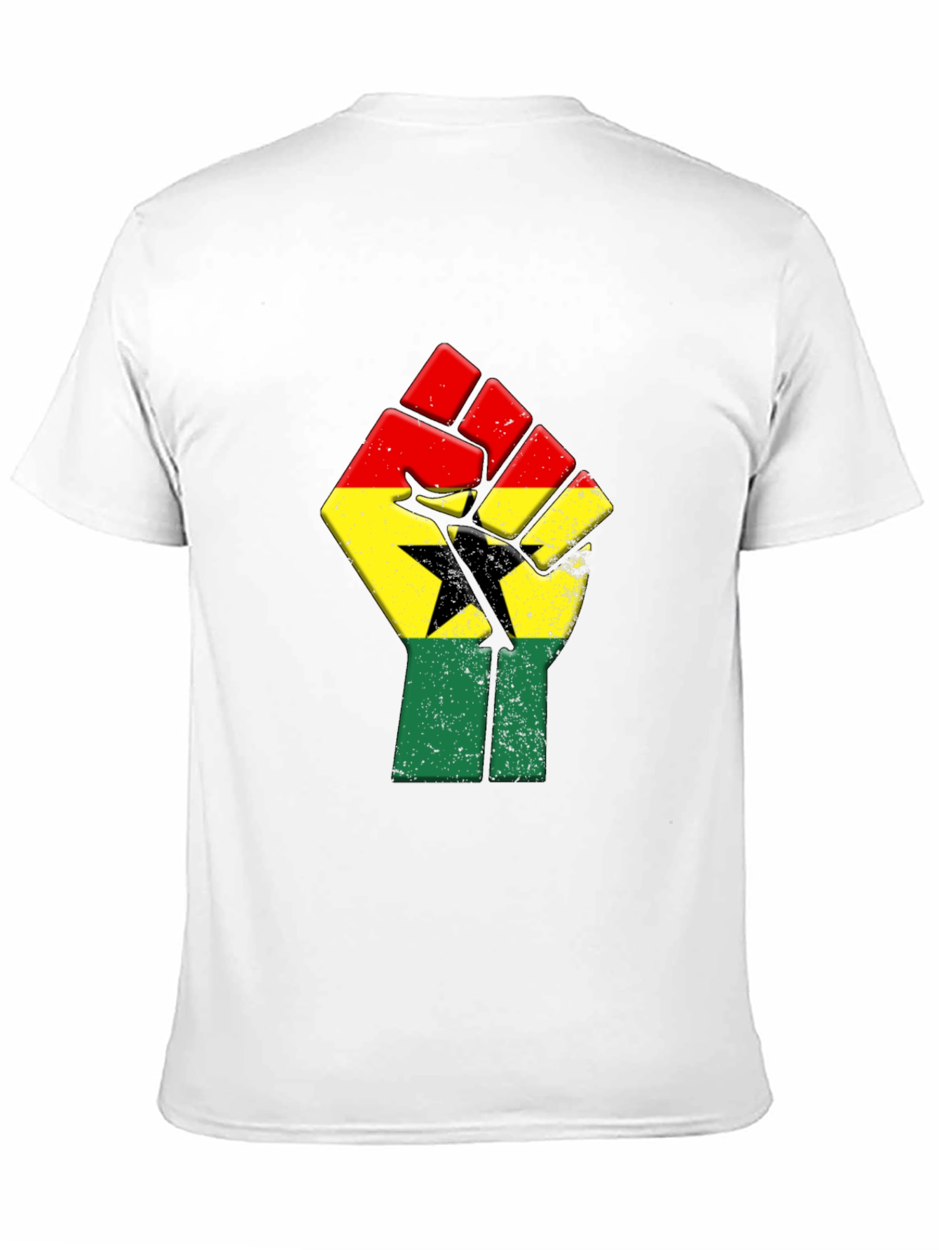 Ghana Flag Fist Graphic T-Shirt - Black