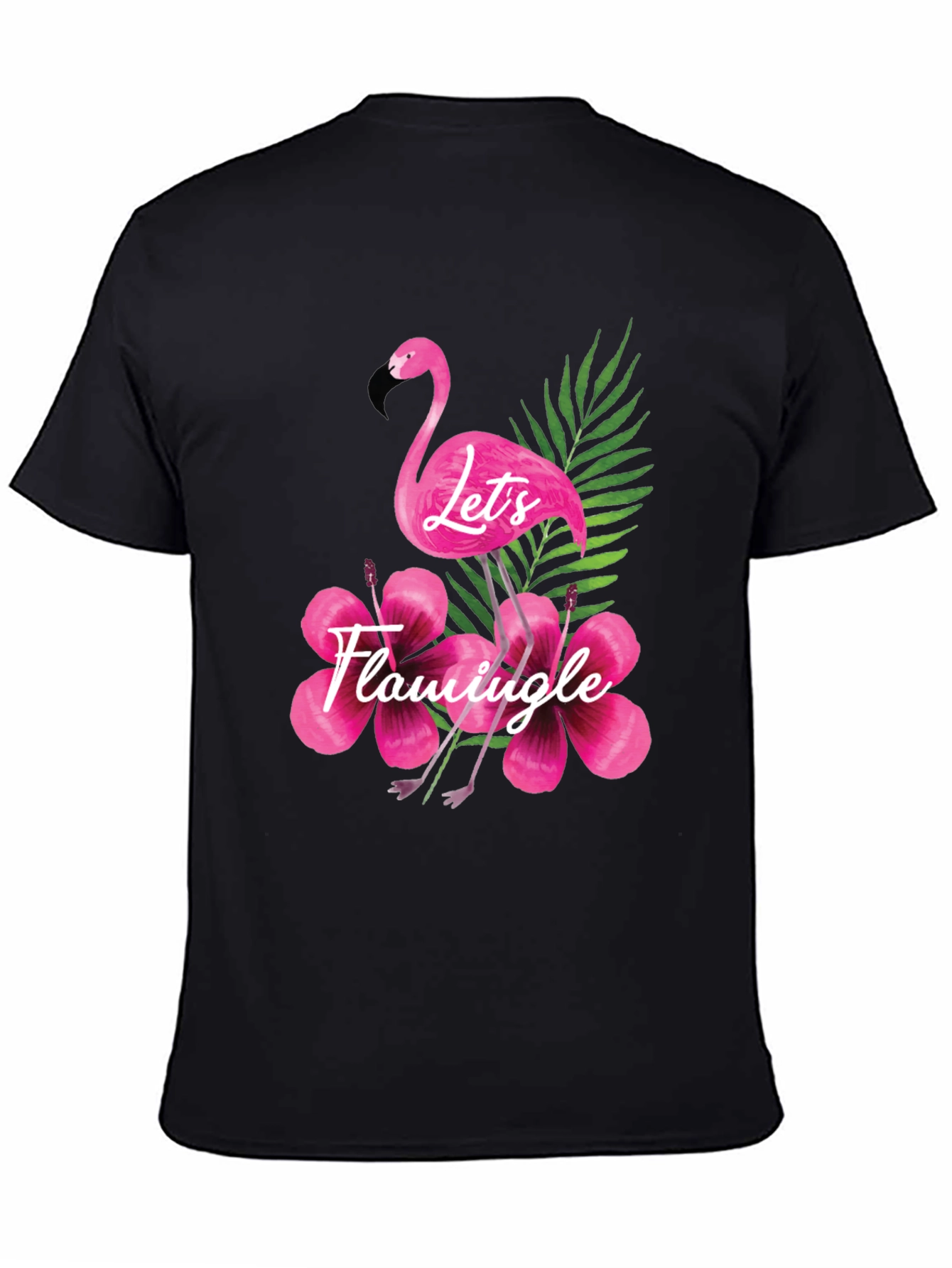 Lets Flamingle Black T-Shirt