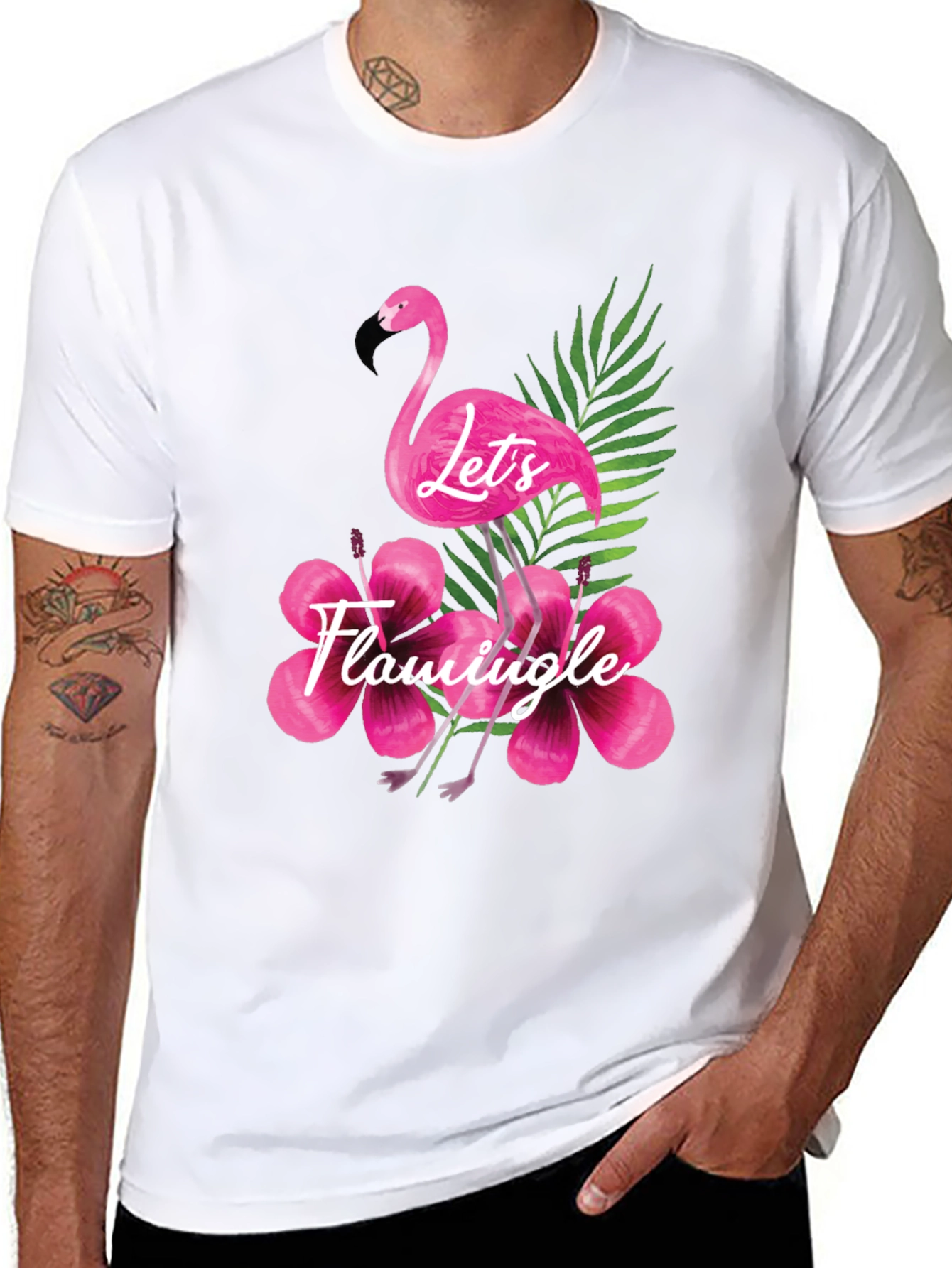 Lets Flamingle Black T-Shirt