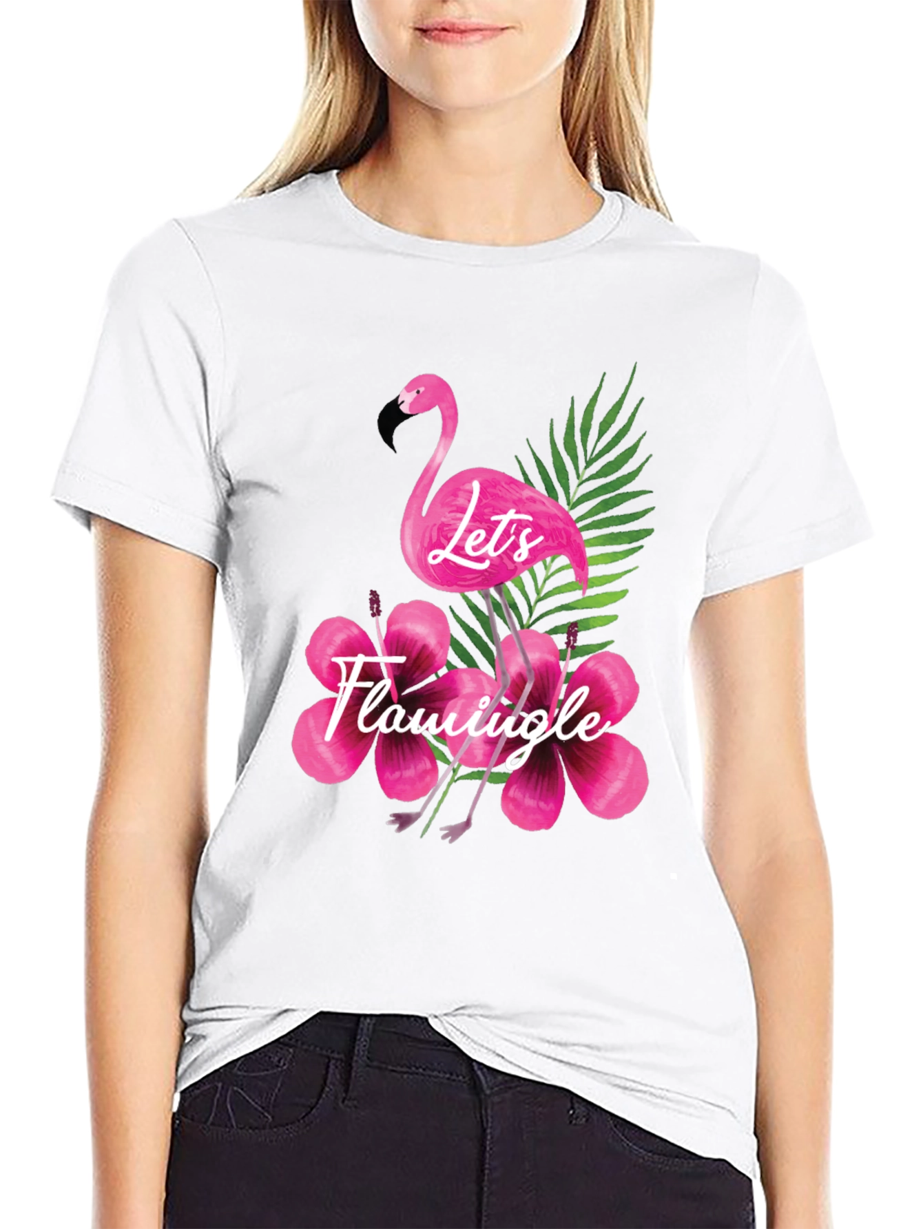 Lets Flamingle Black T-Shirt